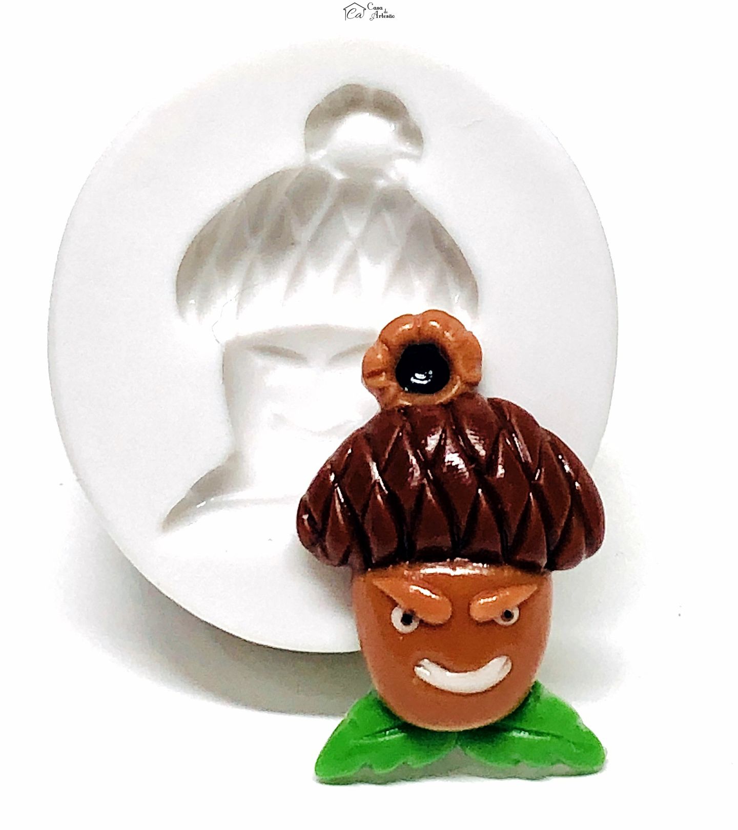 Molde de silicone - Plantas vs Zumbis - Bolota - Pequena - P1062