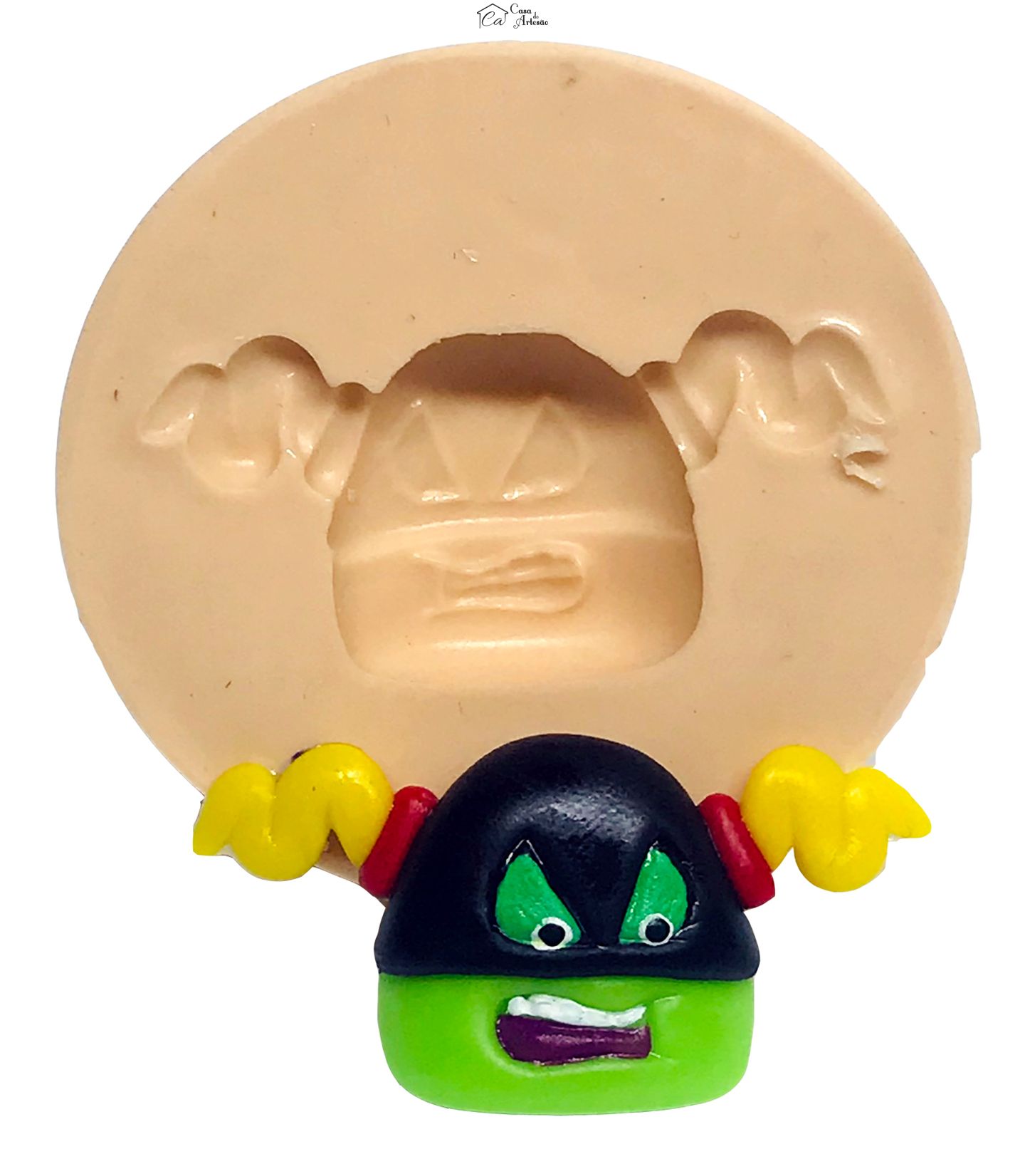 Molde de silicone - O Fantástico Mundo de Bobby - Rosto Capitão Squash - Pequeno - P608