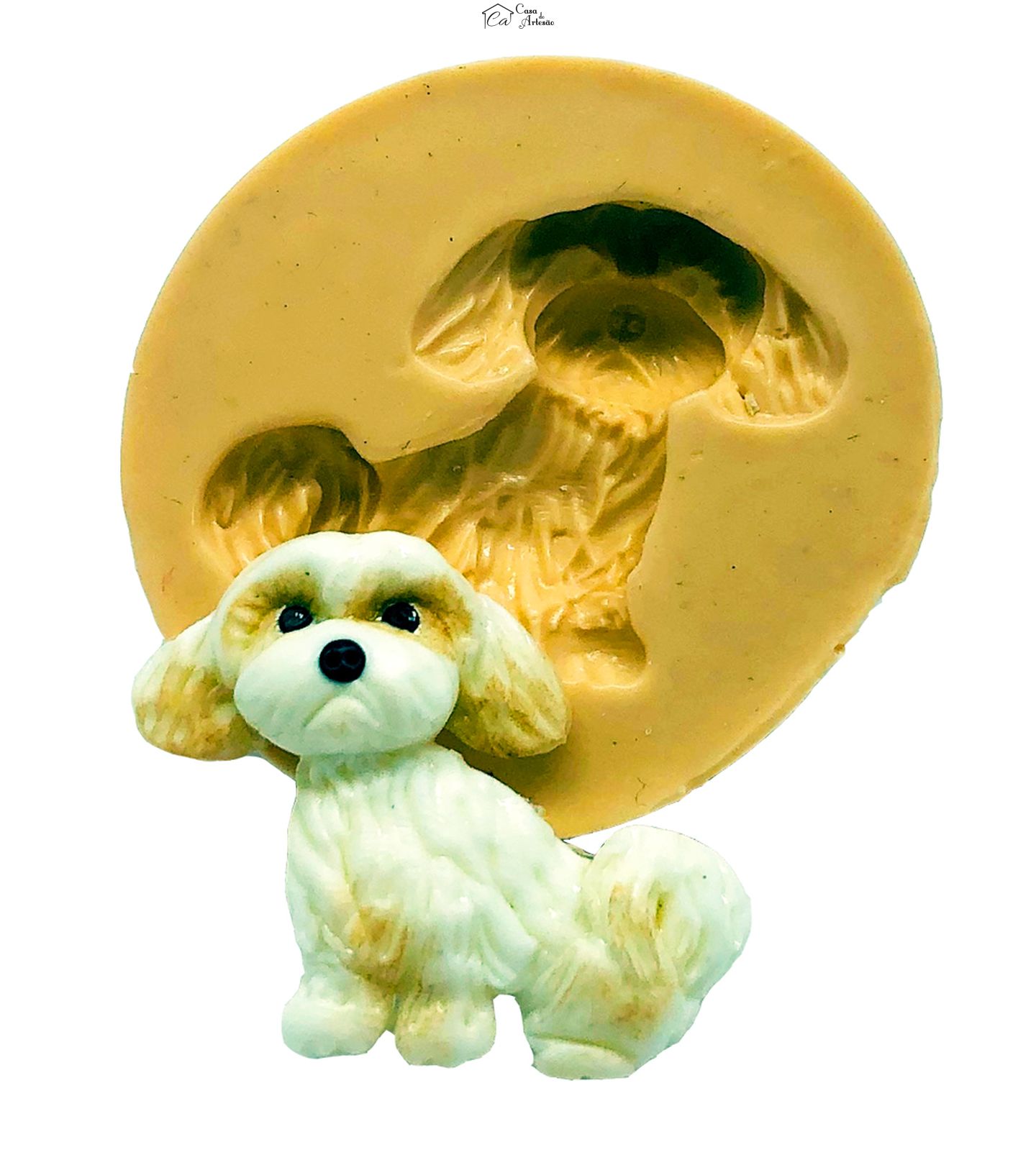 Molde de silicone - Cachorro - Rosto Shi Tzu - Pequeno - P853