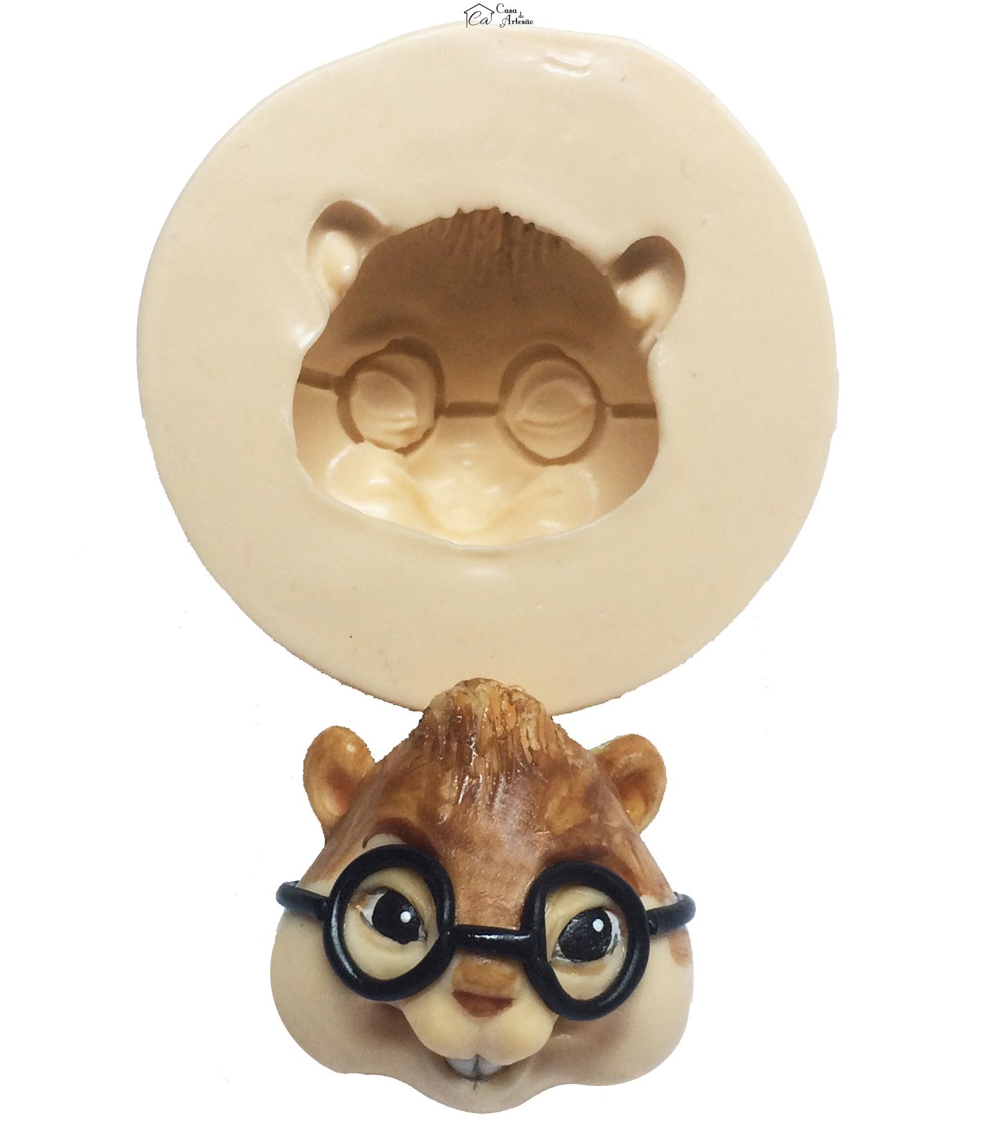 Molde de silicone - Alvin e os Esquilos - Rosto Simon