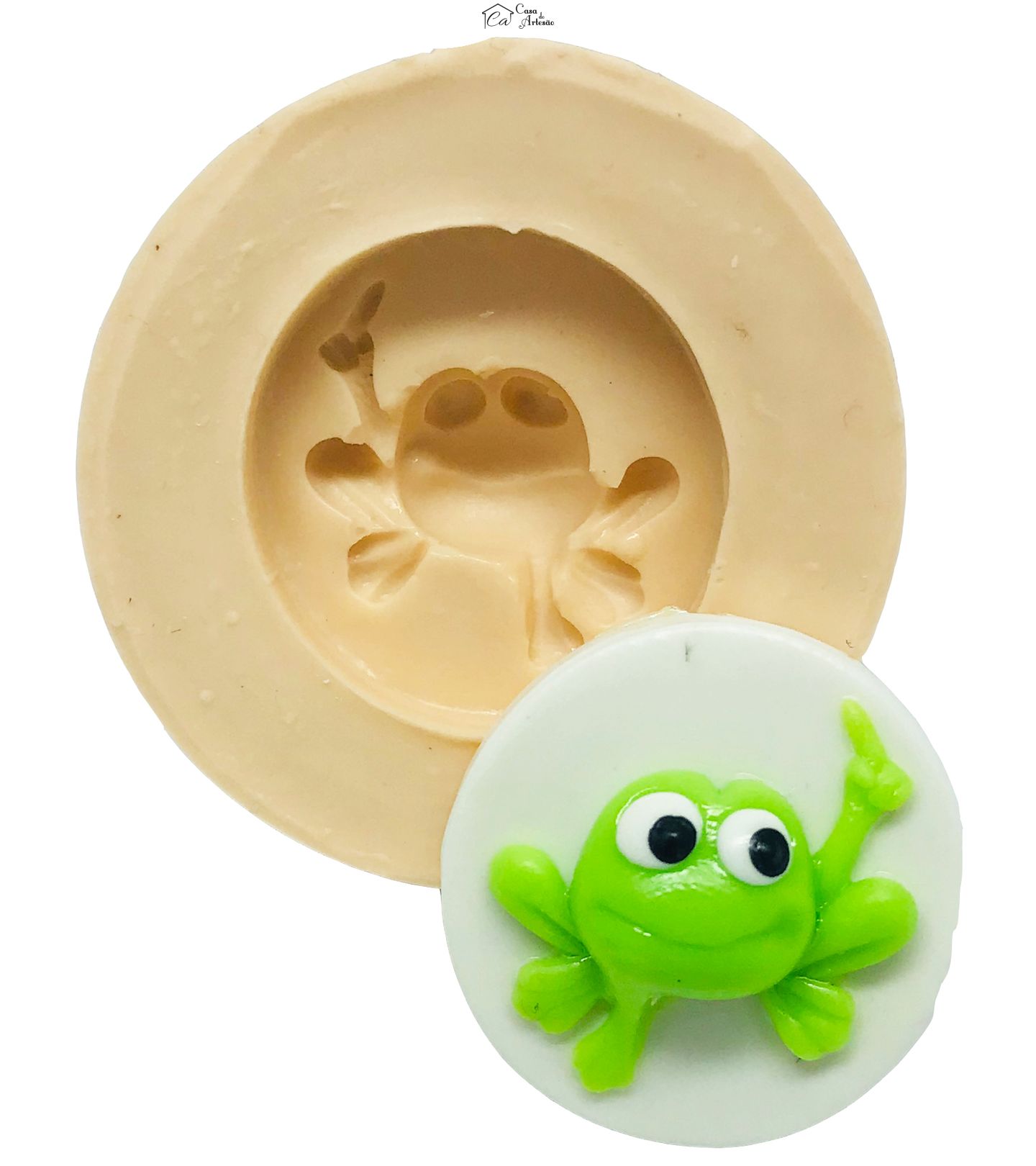 Molde de silicone - Galinha Pintadinha com Base - Sapo Pequeno - P506