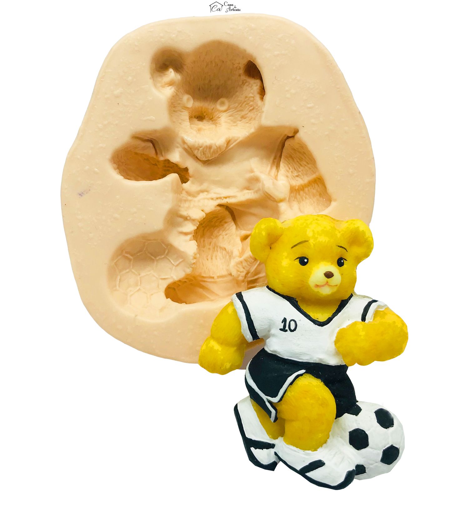 Molde de silicone - Urso Jogando Futebol - P14