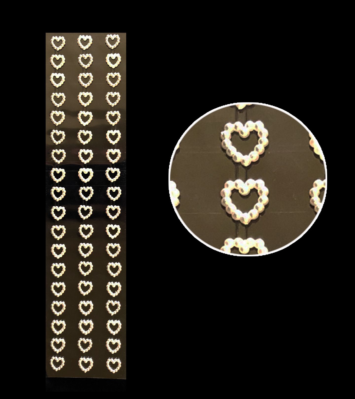 Adesivo - Cartela - Coração de Perola - 12 mm