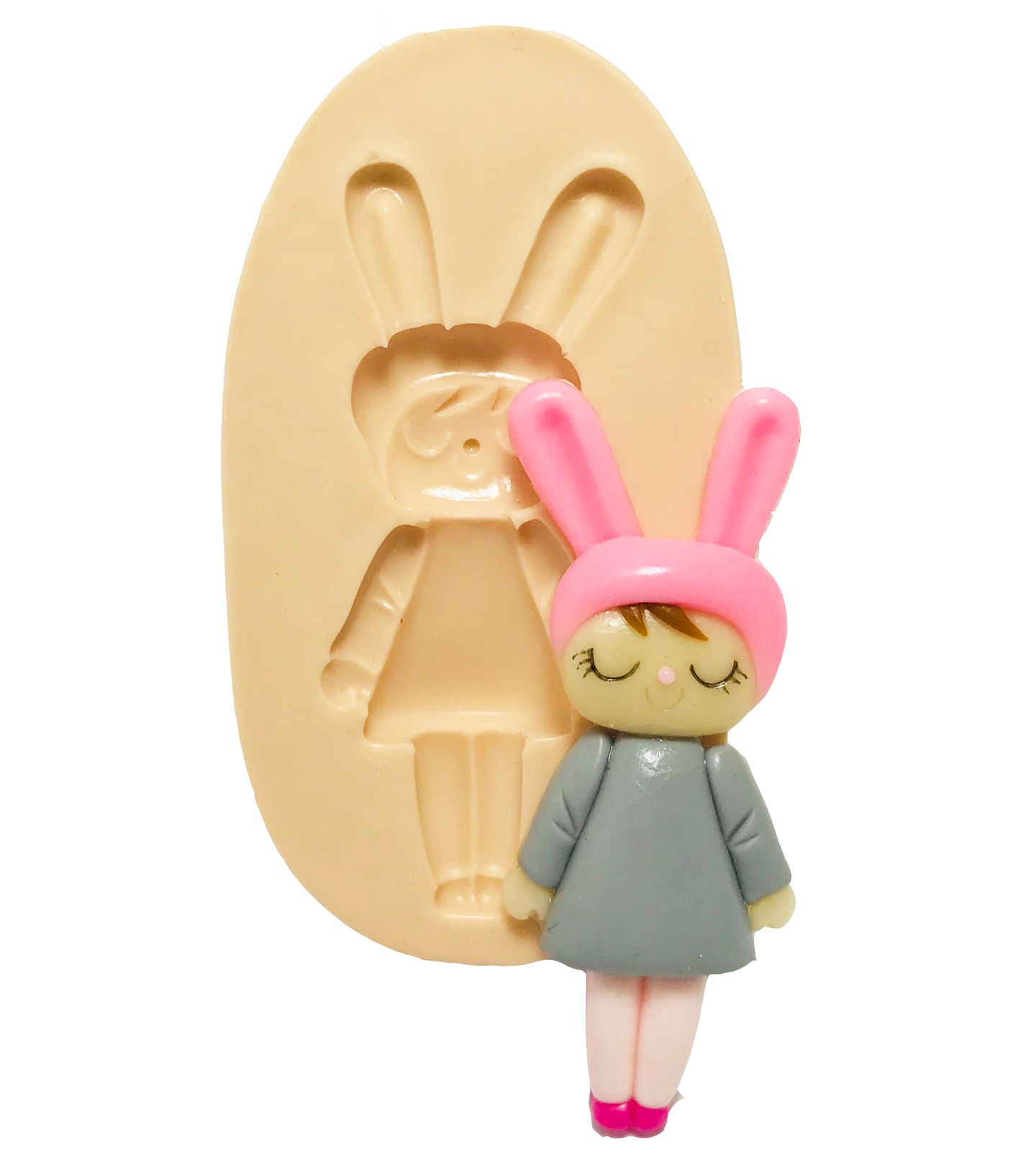 Molde de silicone - Me too Doll - Angela Coelha Cinza - Media - P422