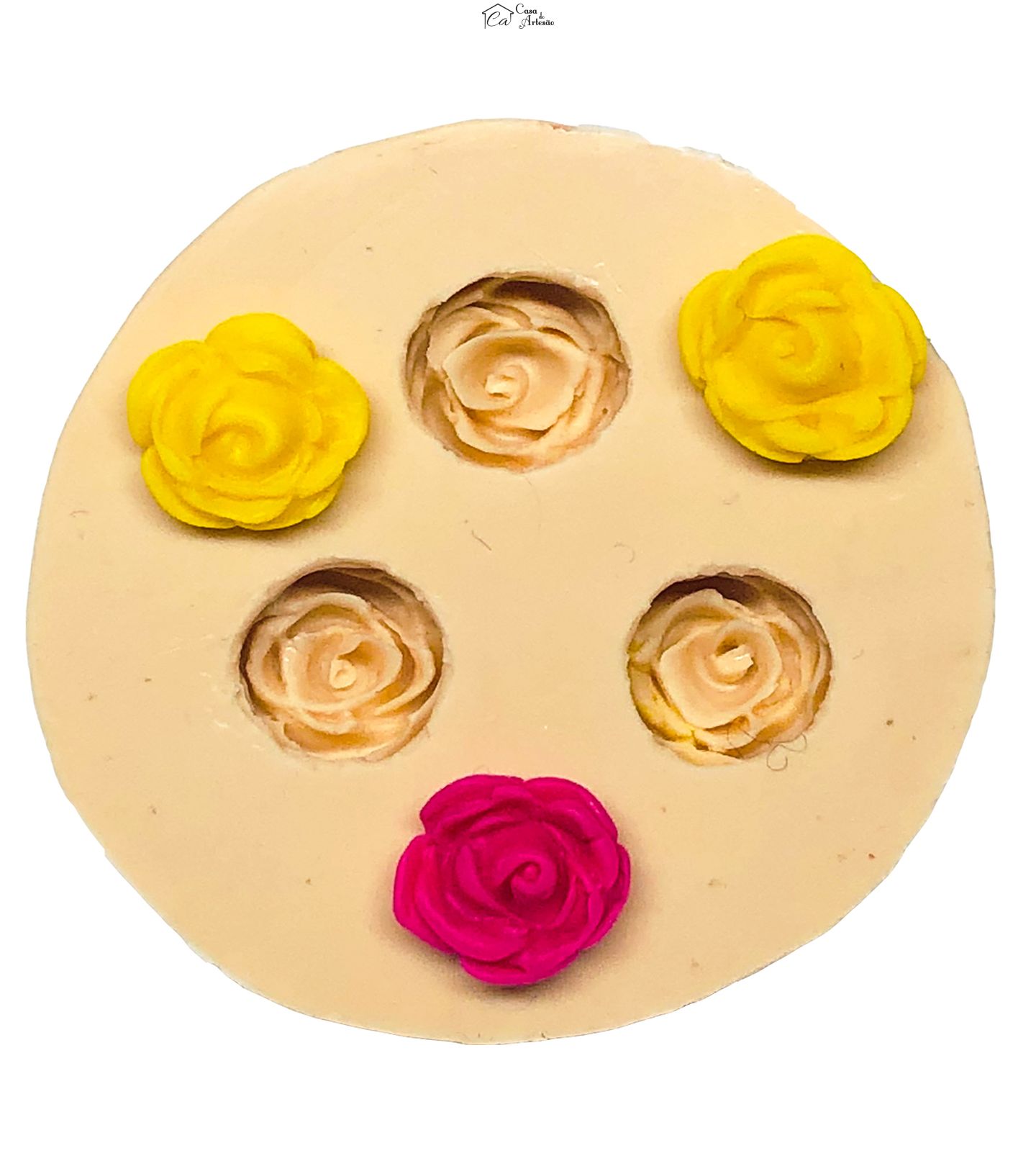 Molde de silicone - Rosa - 3 Peças - Md - P187