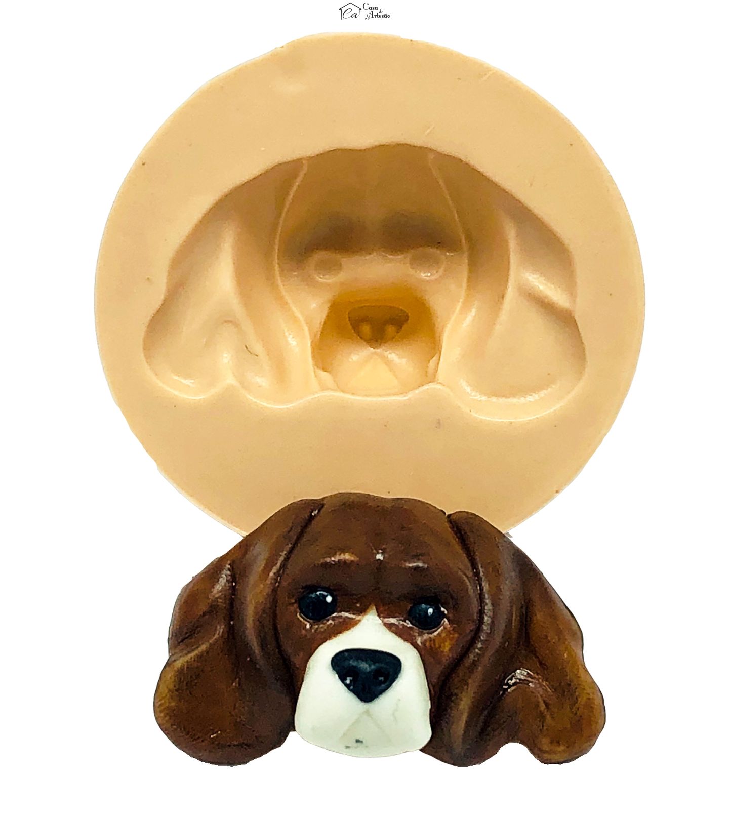 Molde de silicone - Cachorro - Rosto Beagle - Medio - P827