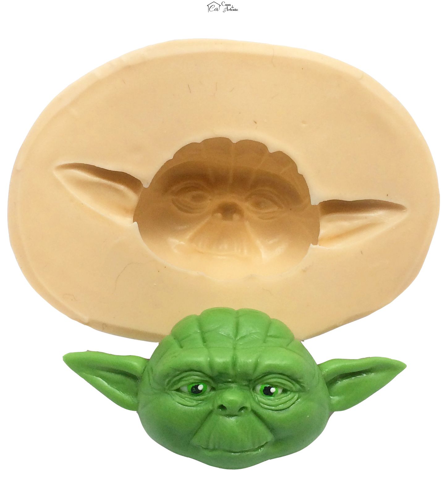 Molde de silicone - Guerra nas Estrelas - Rosto Mestre Yoda - Mod.02 - P232
