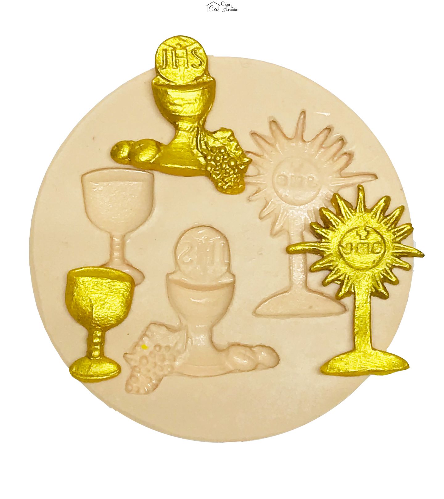 Molde de silicone - Igreja - Calice; Calice com pão, Ostensorio - P568