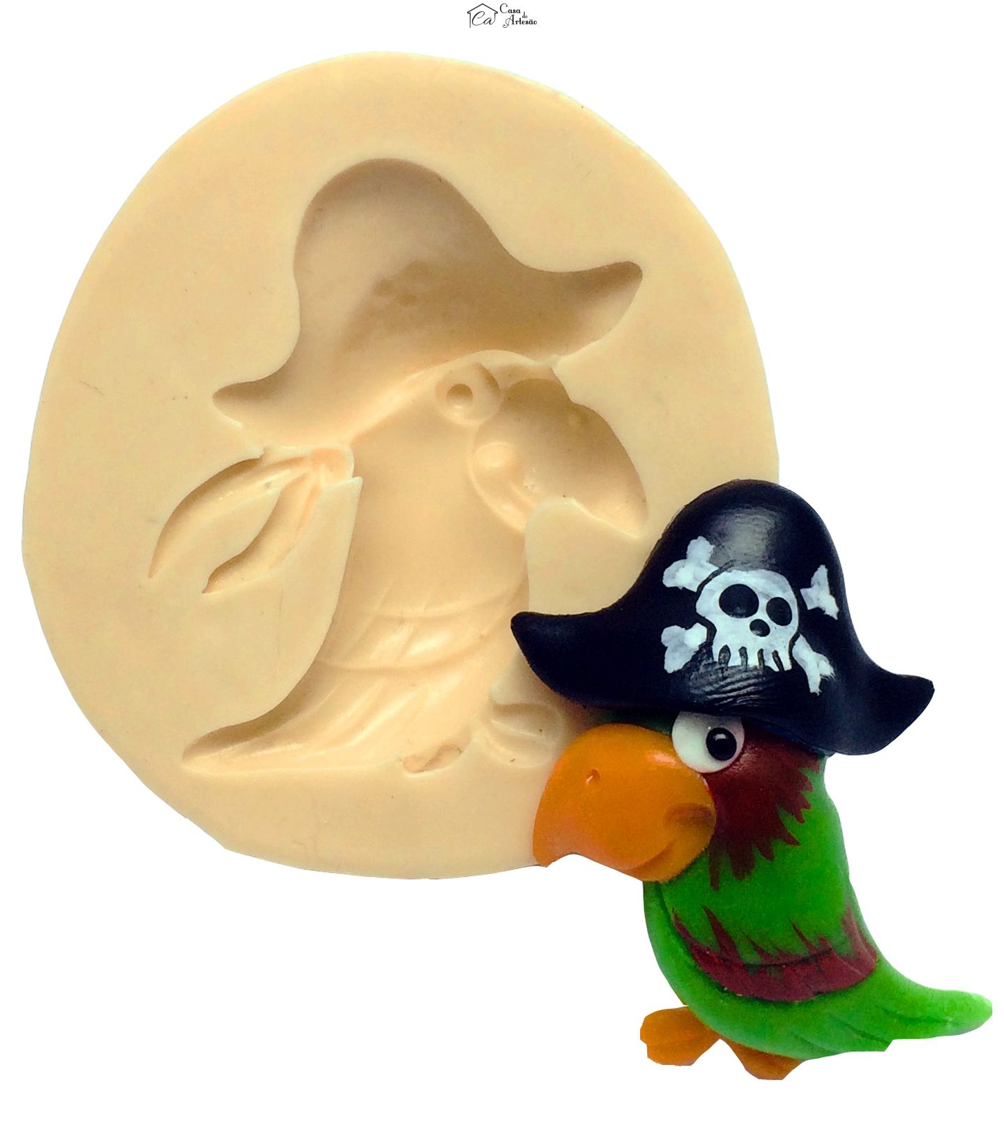 Molde de silicone - Pirata - Papagaio - P180