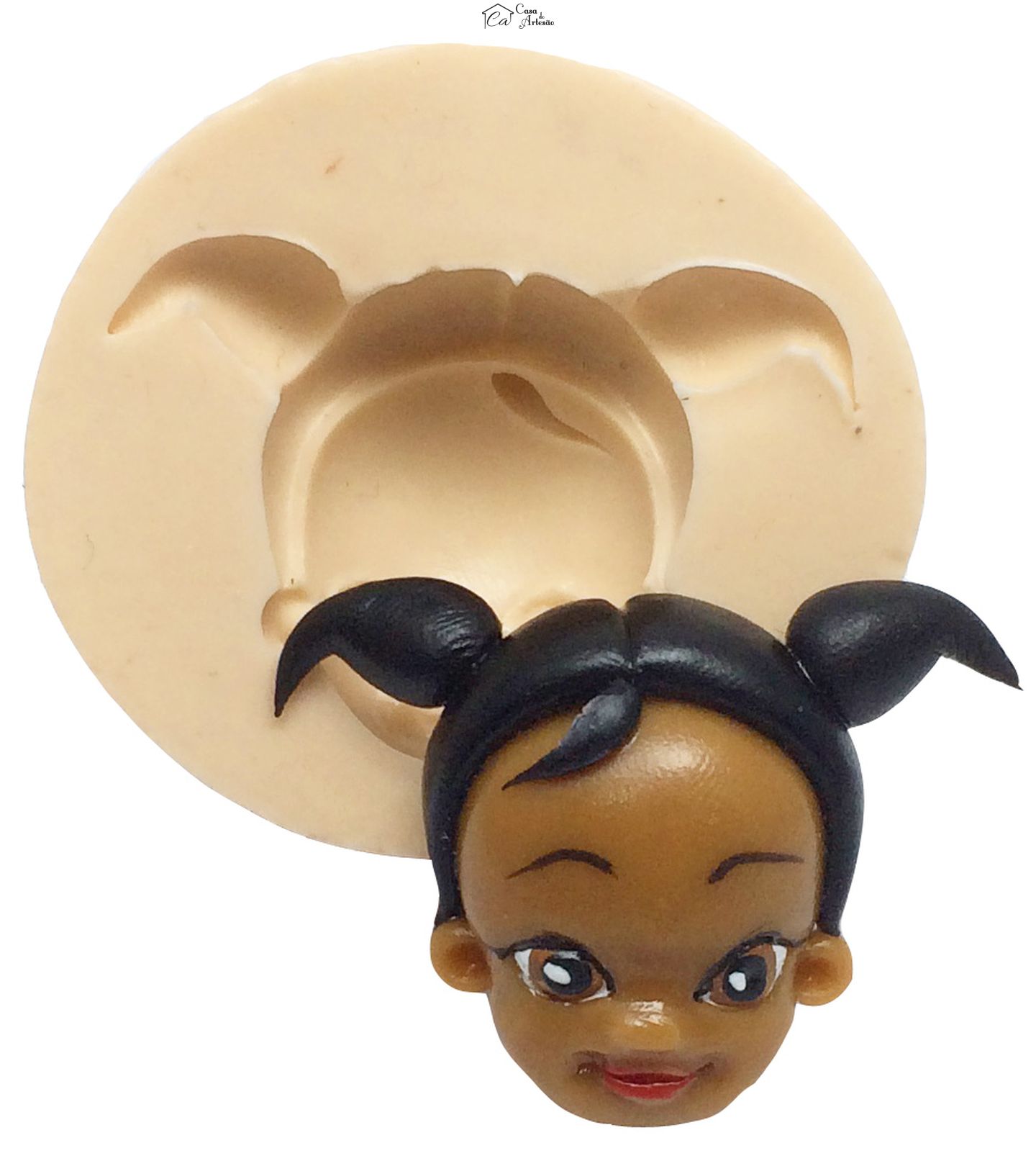 Molde de silicone - Princesas - Rosto Tiana (A Princesa e o Sapo) - P177