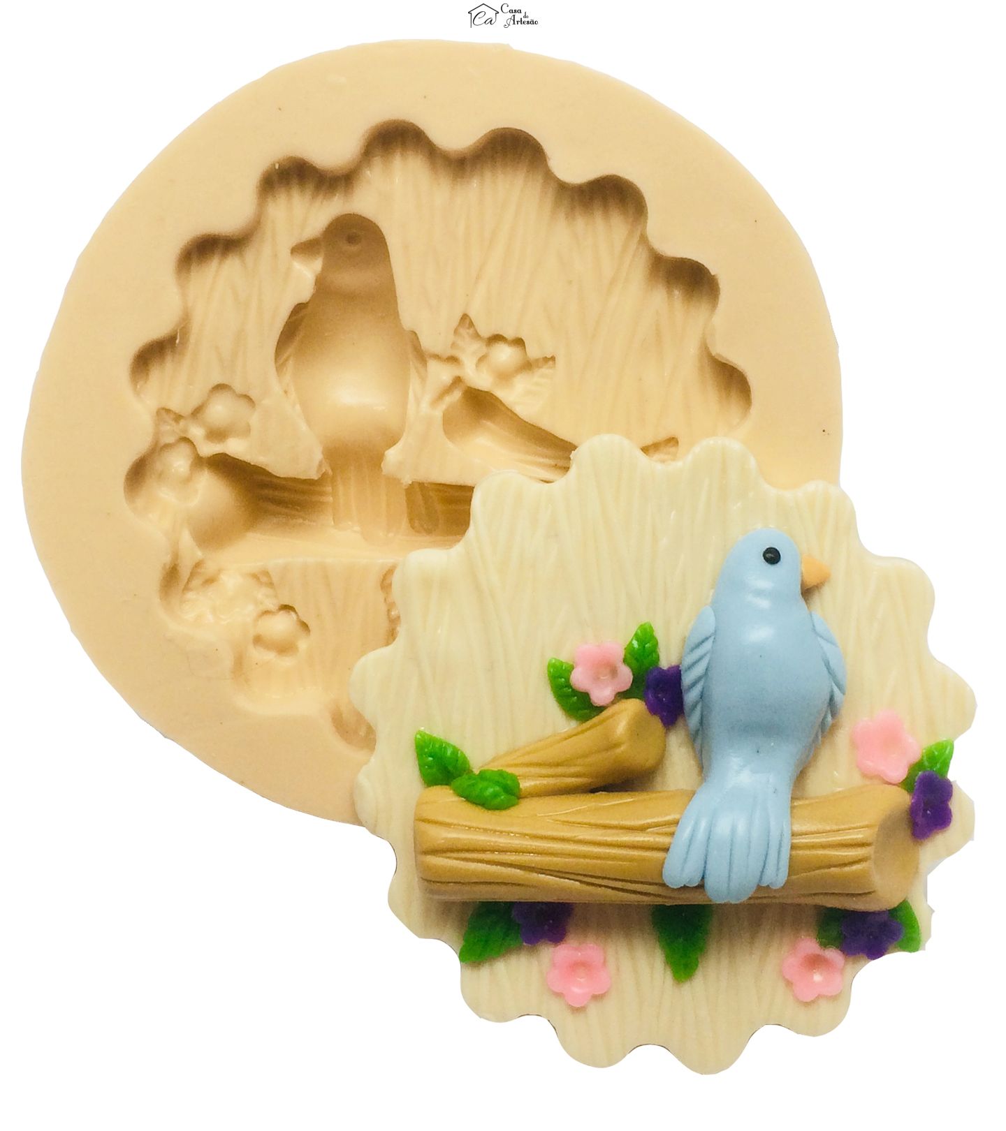 Molde de silicone - Jardim Encantado - Passaro - Grande - P365