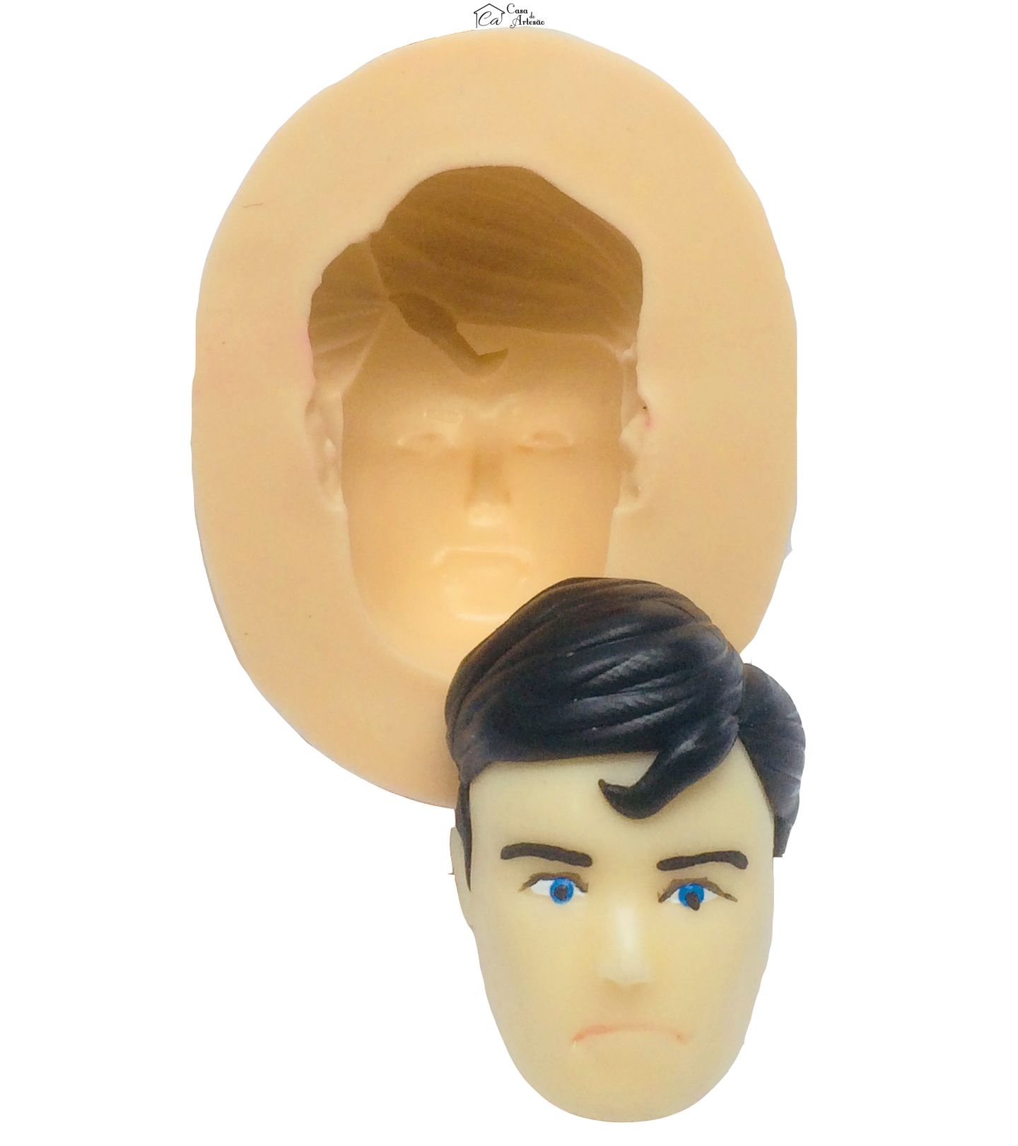 Molde de silicone - Liga da Justiça - Rosto Super Homem - Grande - P392