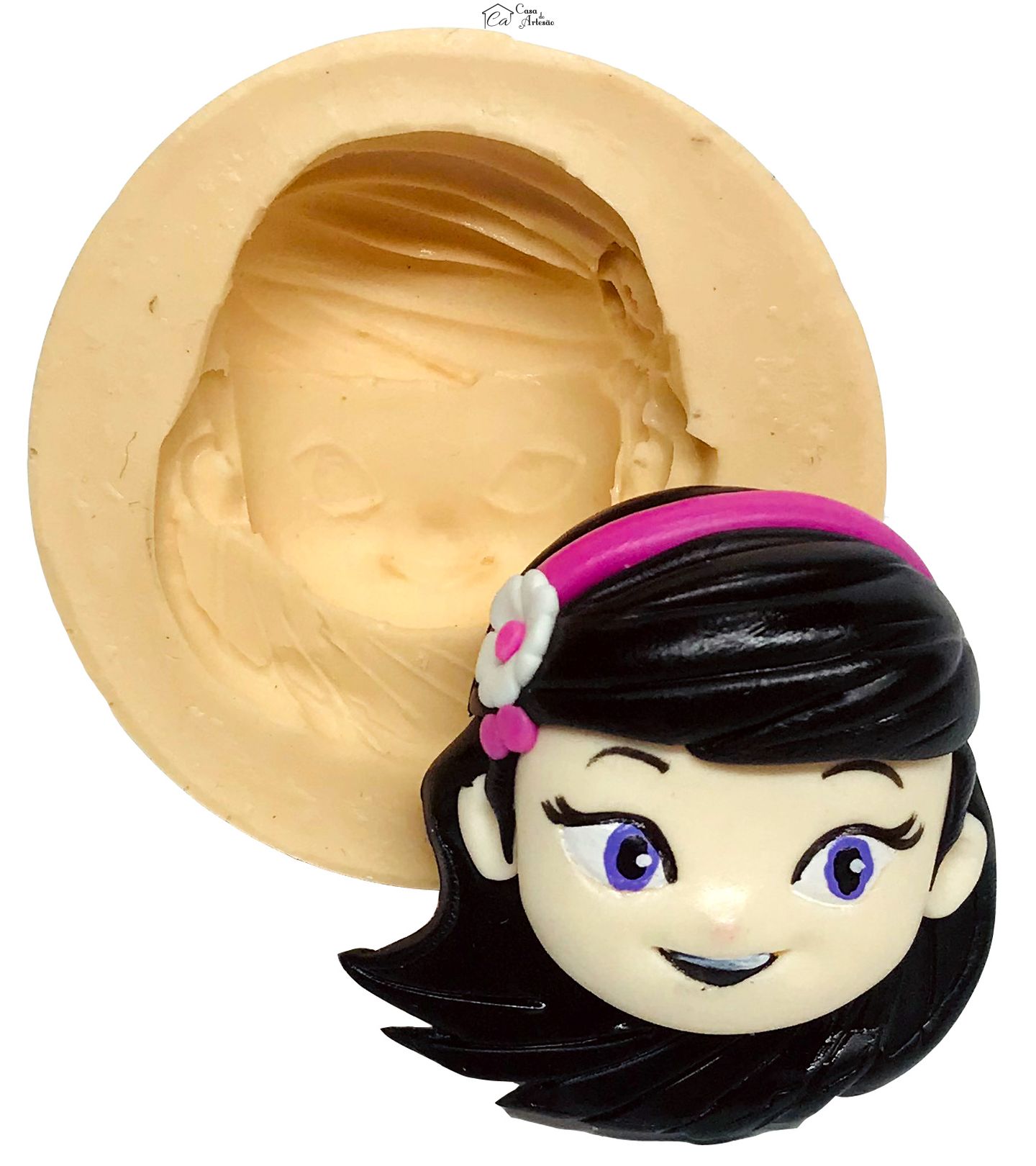 Molde de silicone - Moranguinho - Rosto Cerejinha - Media - P518