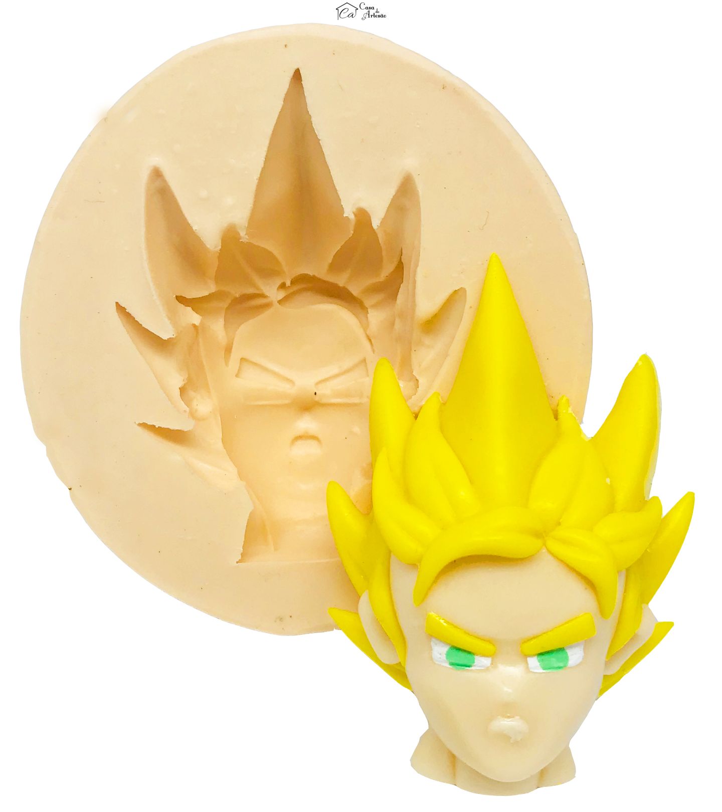Molde de silicone - Dragon Ball - Rosto Super Sayajin - Grande - P475