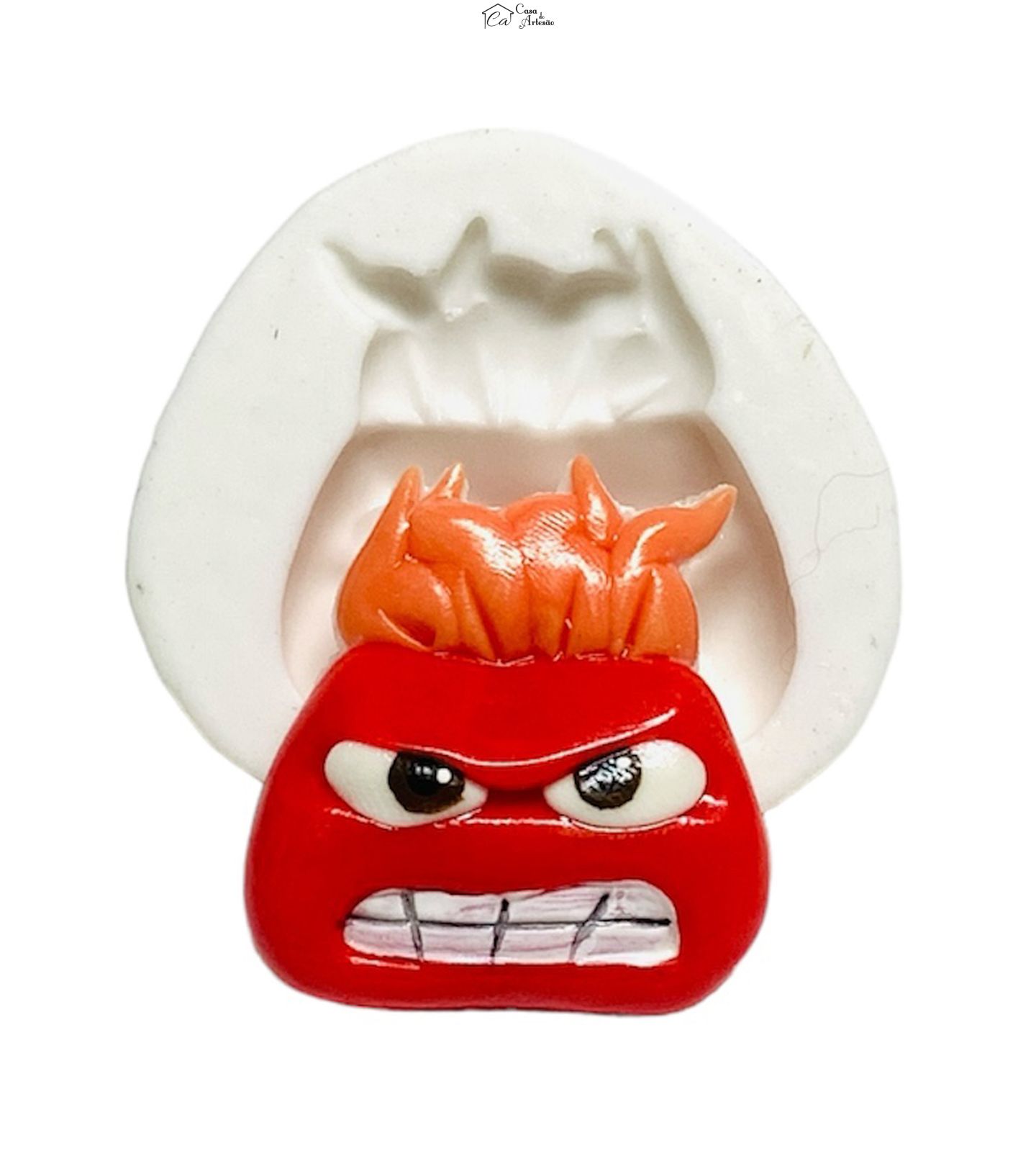 Molde de silicone - Divertida Mente - Rosto Raiva II - Medio - P1244