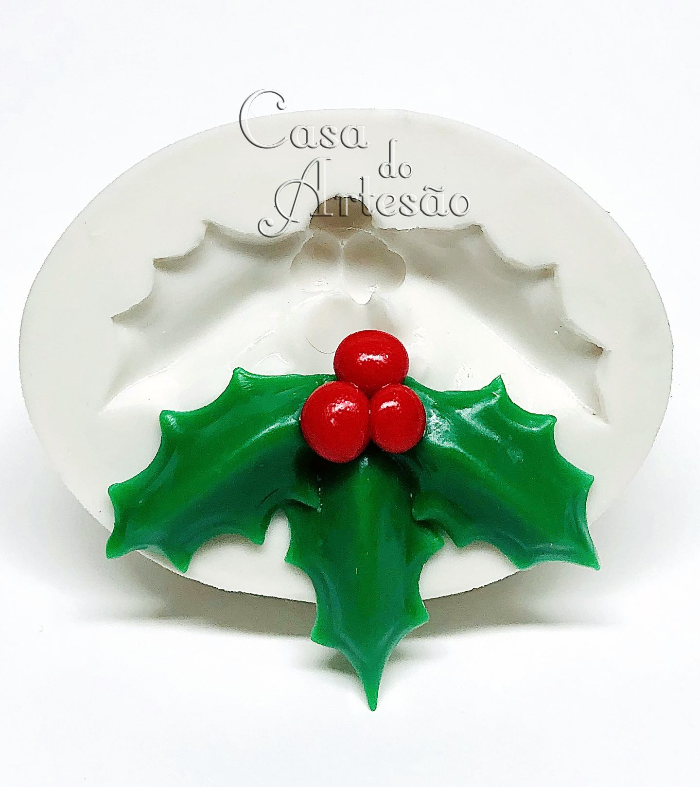 Molde de silicone - Natal - Azevinho - Mod.01 - Médio - P891