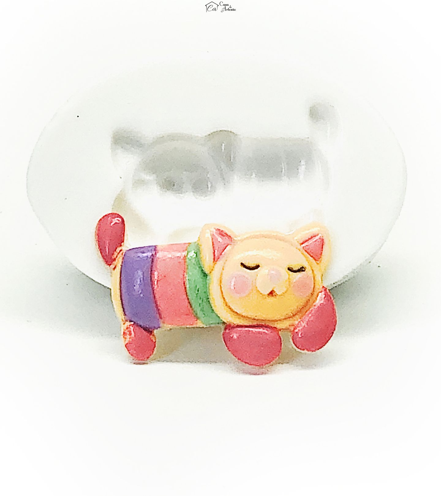 Molde de silicone - A Casa Magica da Gabby - Pillow Cat - Pequena - P1111