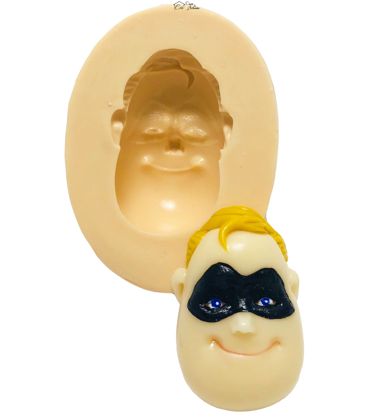 Molde de silicone - Os Incriveis - Rosto Sr. Incrivel - Pequeno - P427