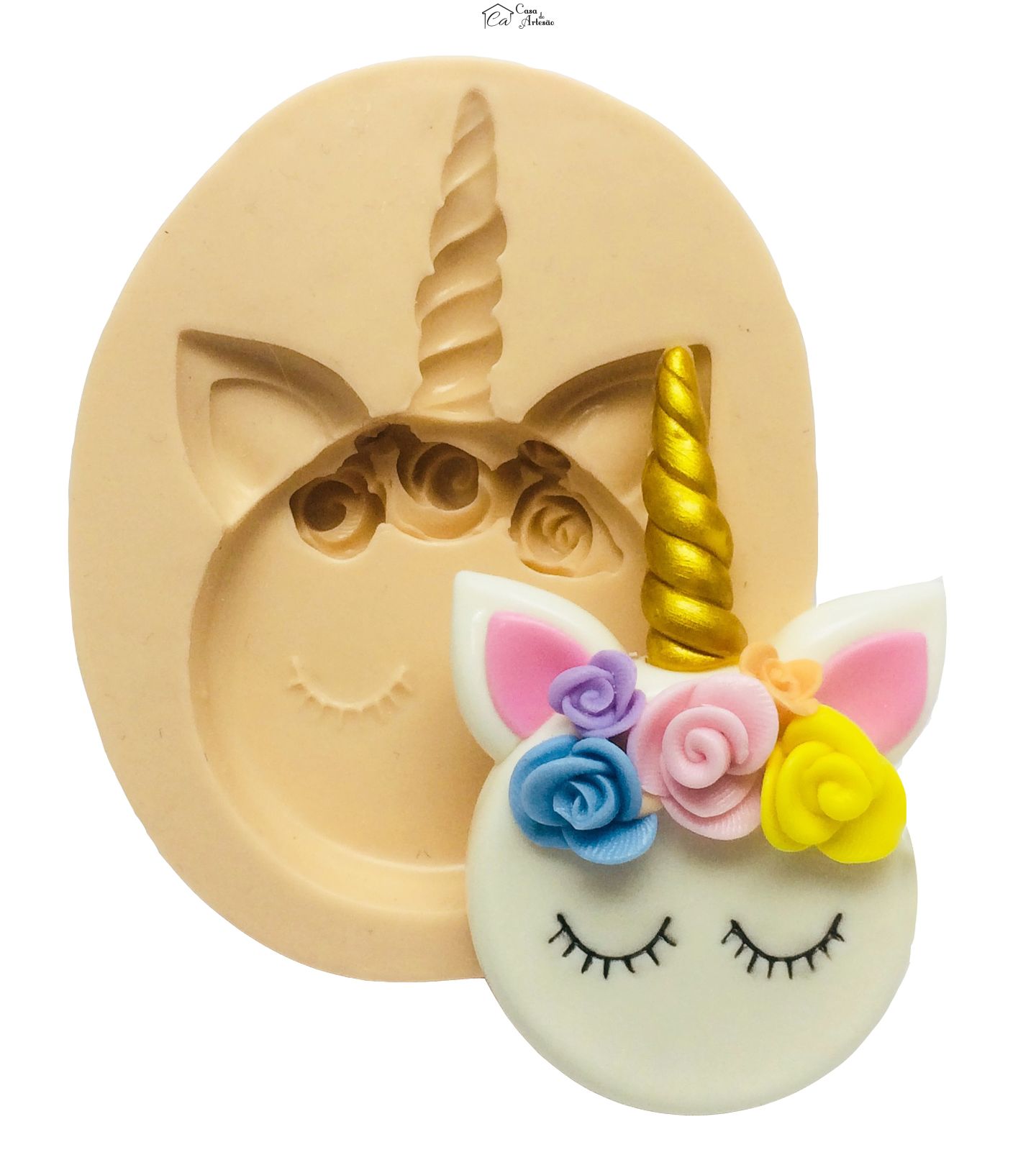 Molde de silicone - Rosto Unicornio - Grande - P355