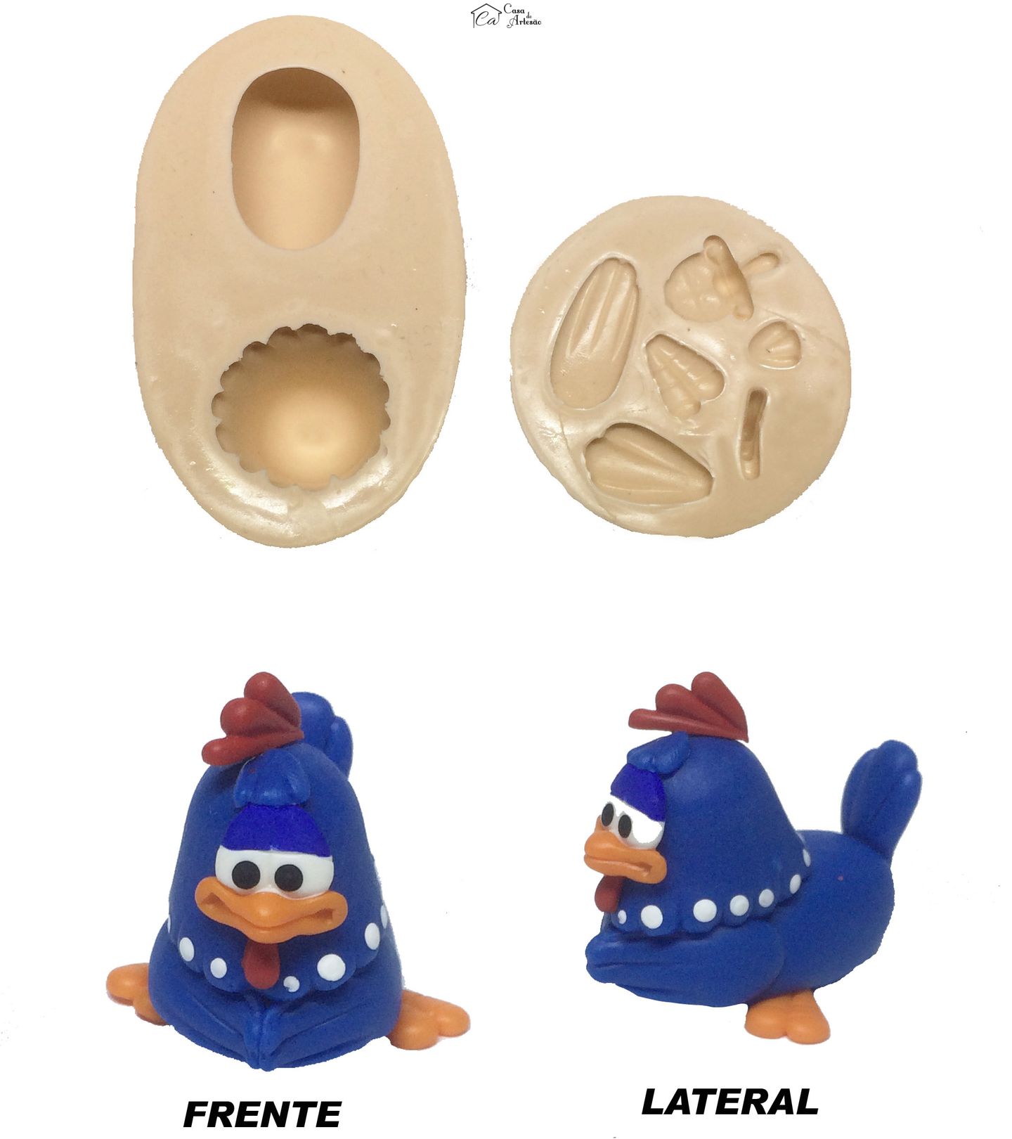 Molde de silicone - Galinha Pintadinha Tridimensional Grande - P253