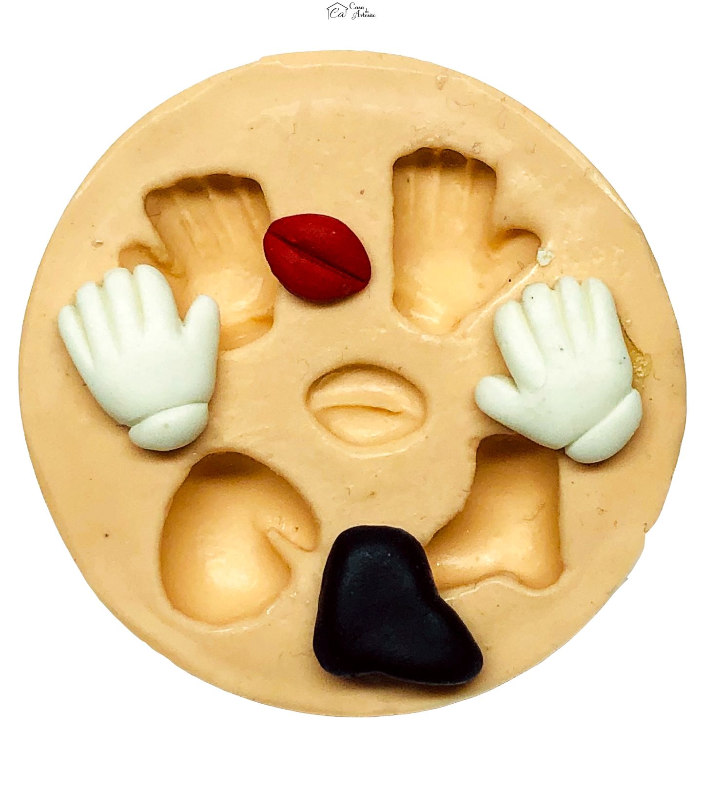 Molde de silicone - Mãos, Sapato e Lábios