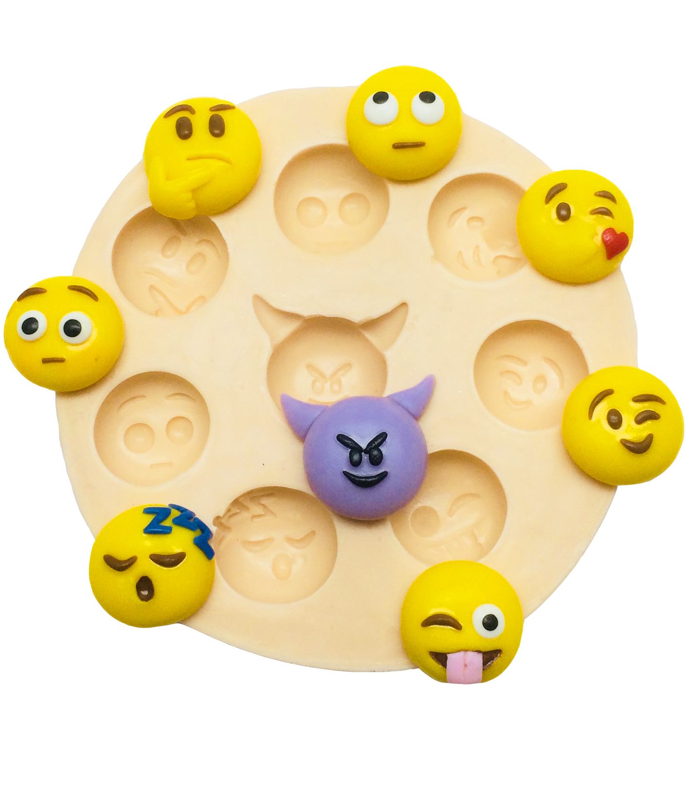 Molde de silicone - Emoji O filme - Rostos Diversos 1 - Pequeno - P328