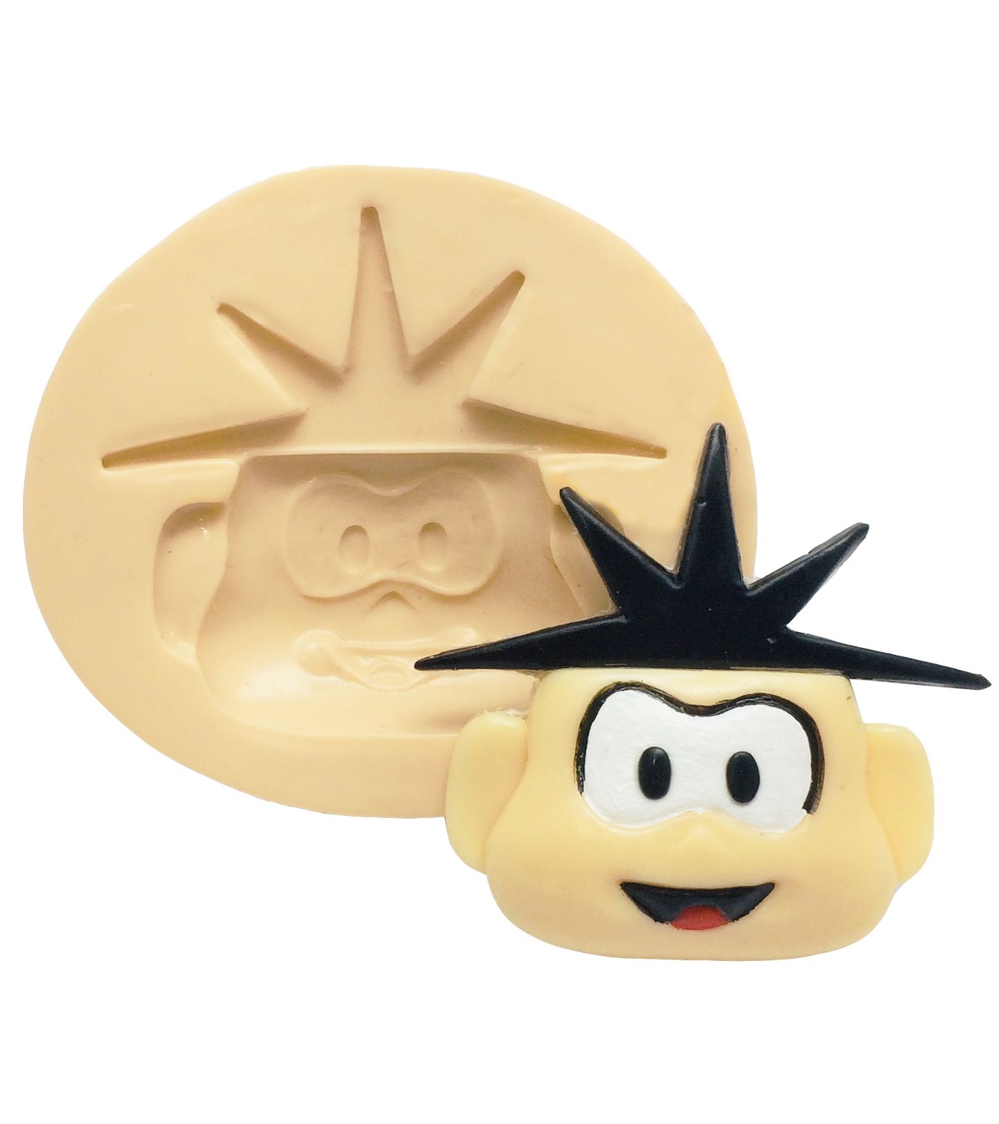 Molde de silicone - Rosto Menino Cabelo Espetado - Grande - P207