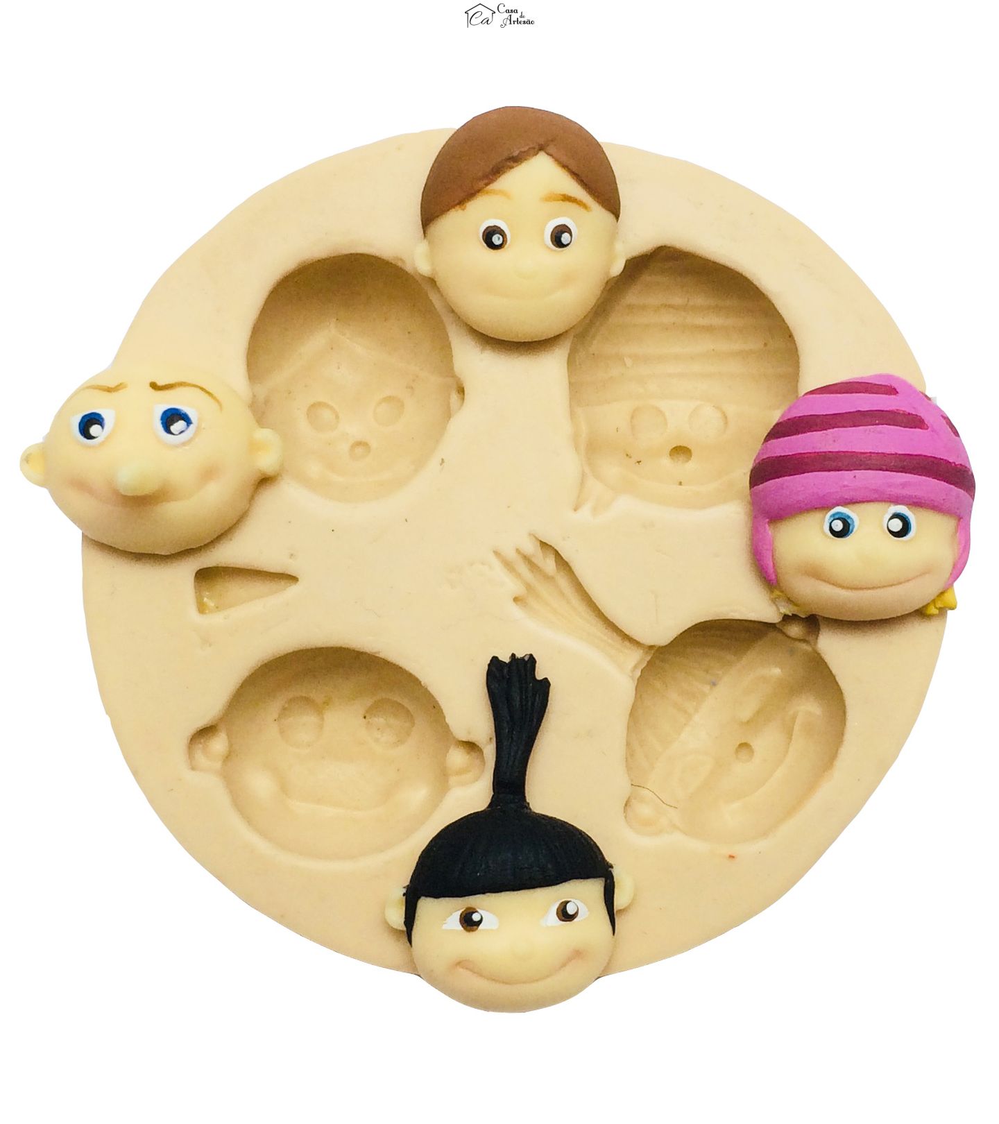 Molde de silicone - Meu Malvado Favorito - Rosto Gru, Agnes, Edith, Margo