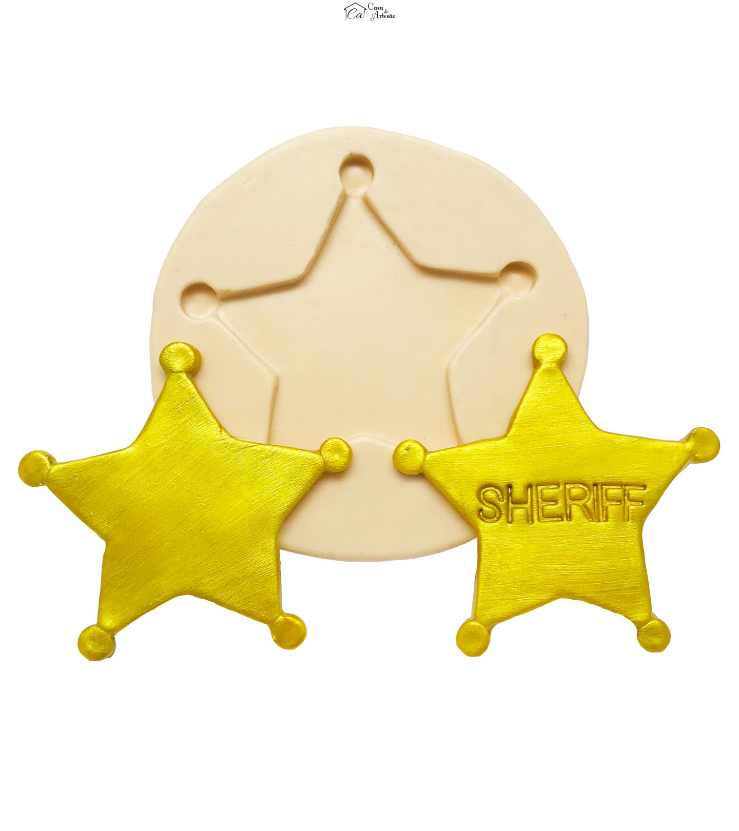 Molde de silicone - Estrela de Sheriff - Gd