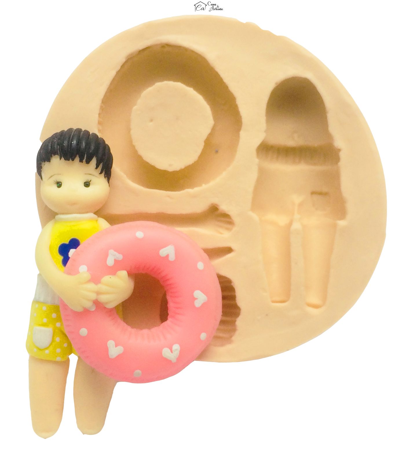 Molde de silicone - Menino com Boia