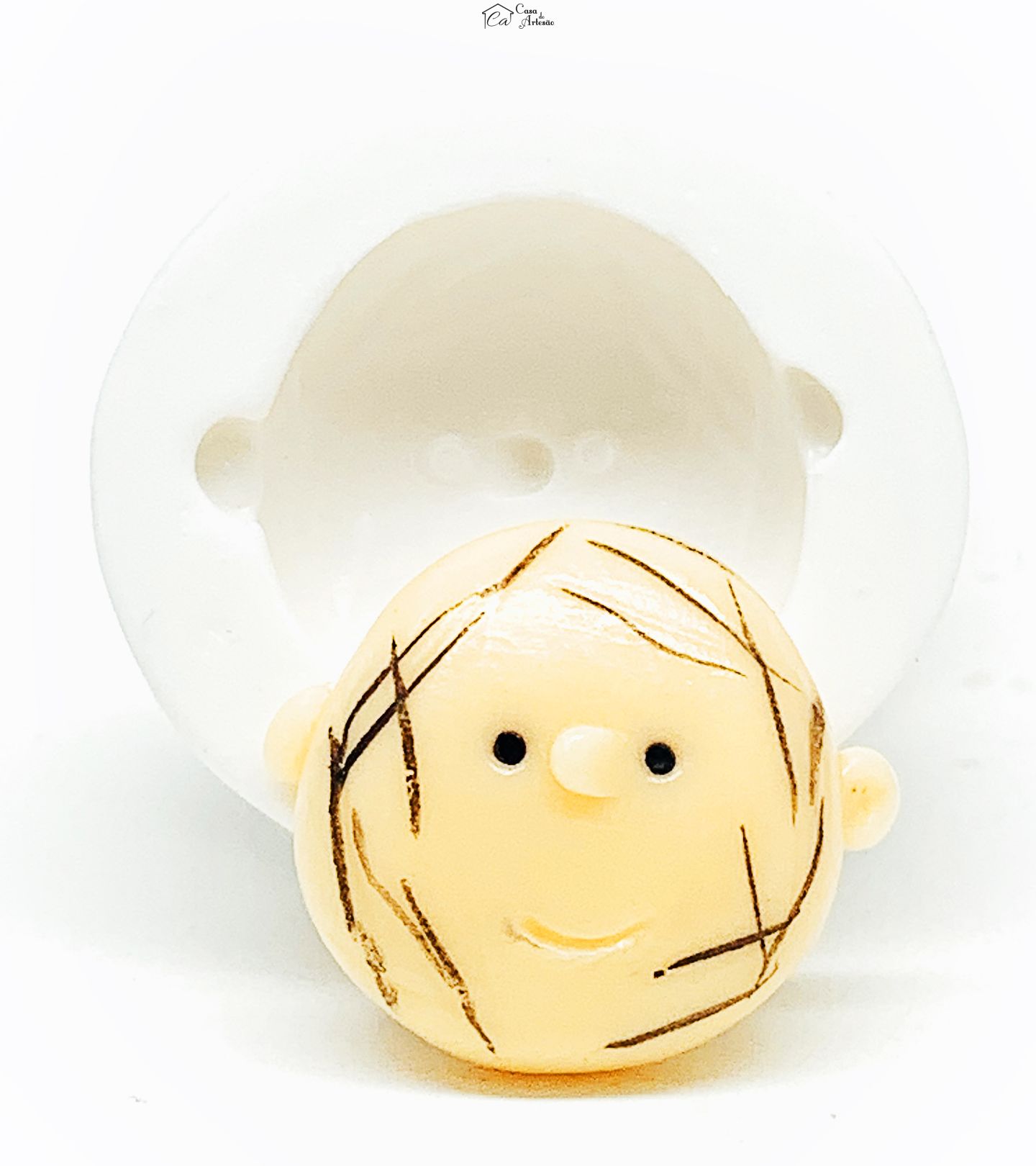 Molde de silicone - Turma do Snoopy - Rosto Charlie Chiqueirinho - Medio - P1131