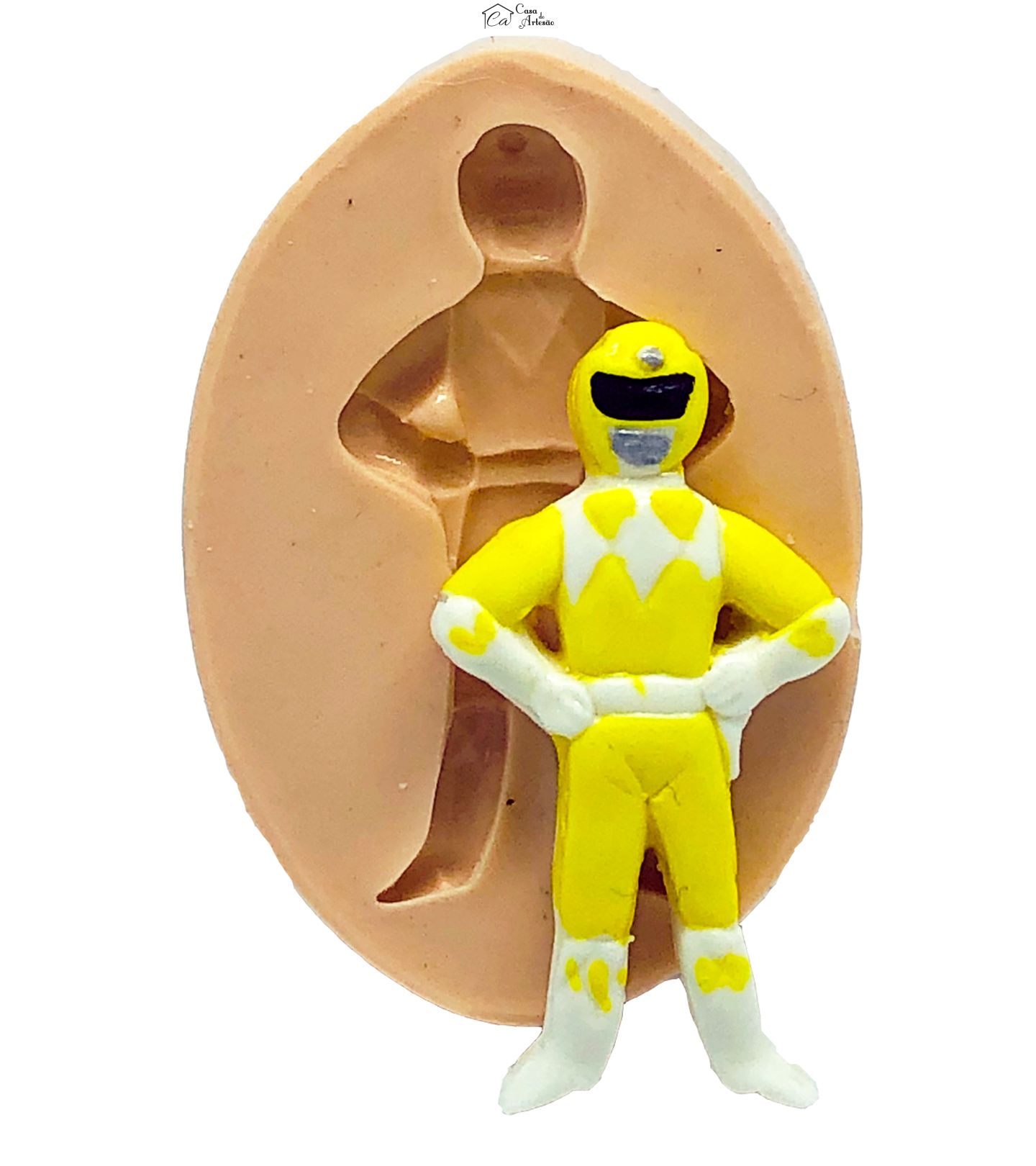 Molde de silicone - Power Ranger - Amarelo - Pequeno - P805