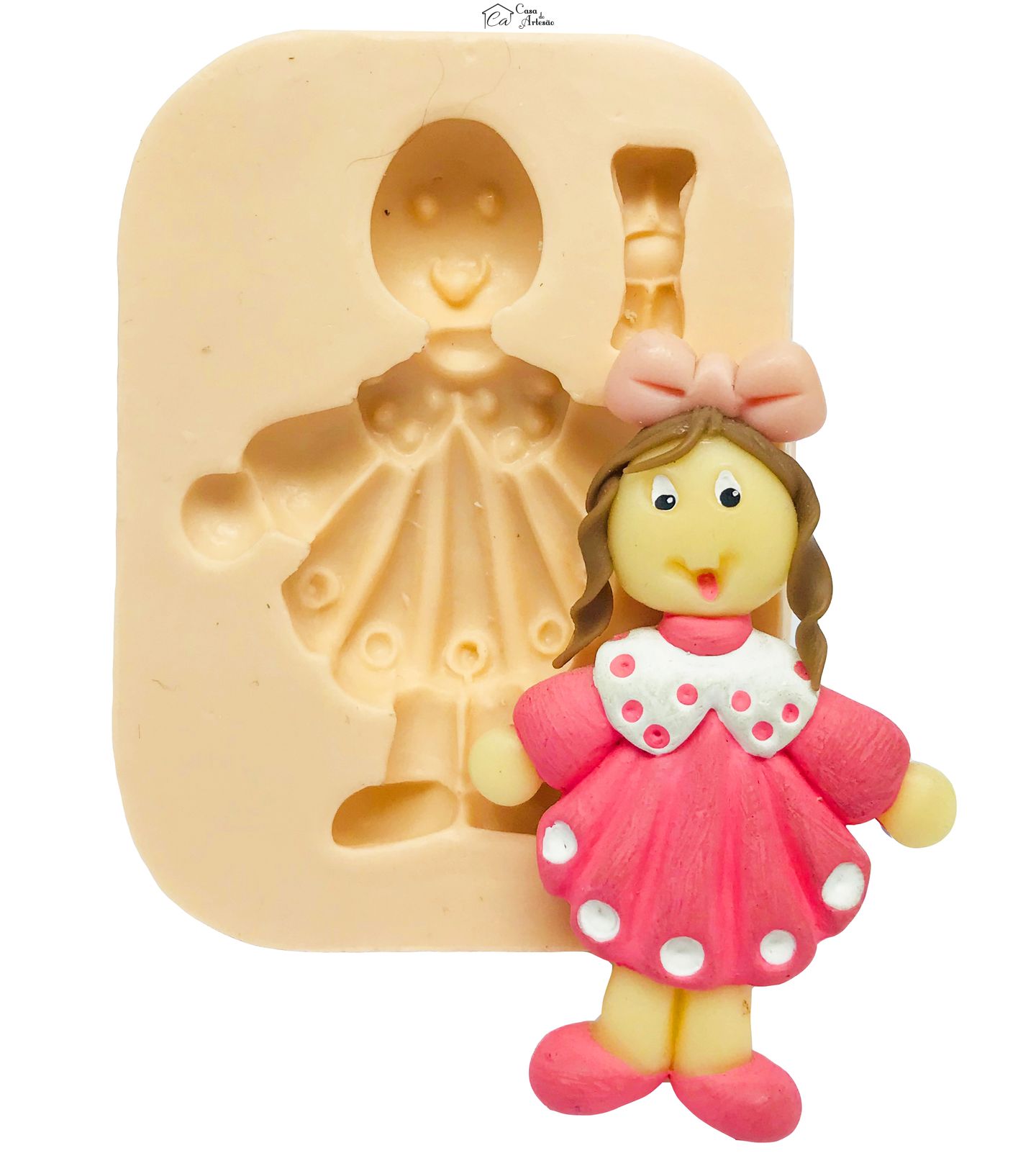 Molde de silicone - Boneca c/ Laço - P86