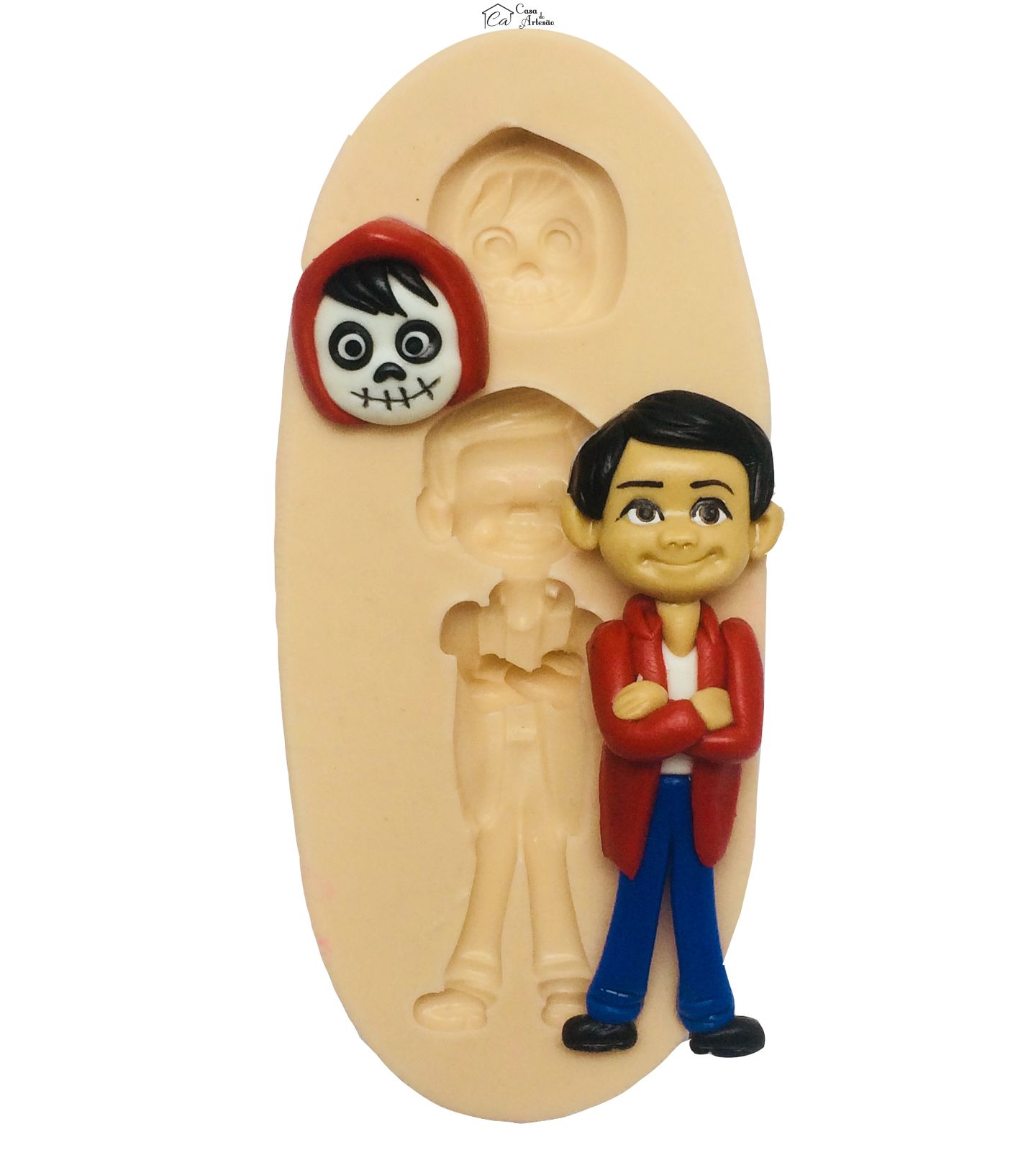 Molde de silicone - A vida é uma Festa - Miguel e Caveira (Miguel) - Grande - P391