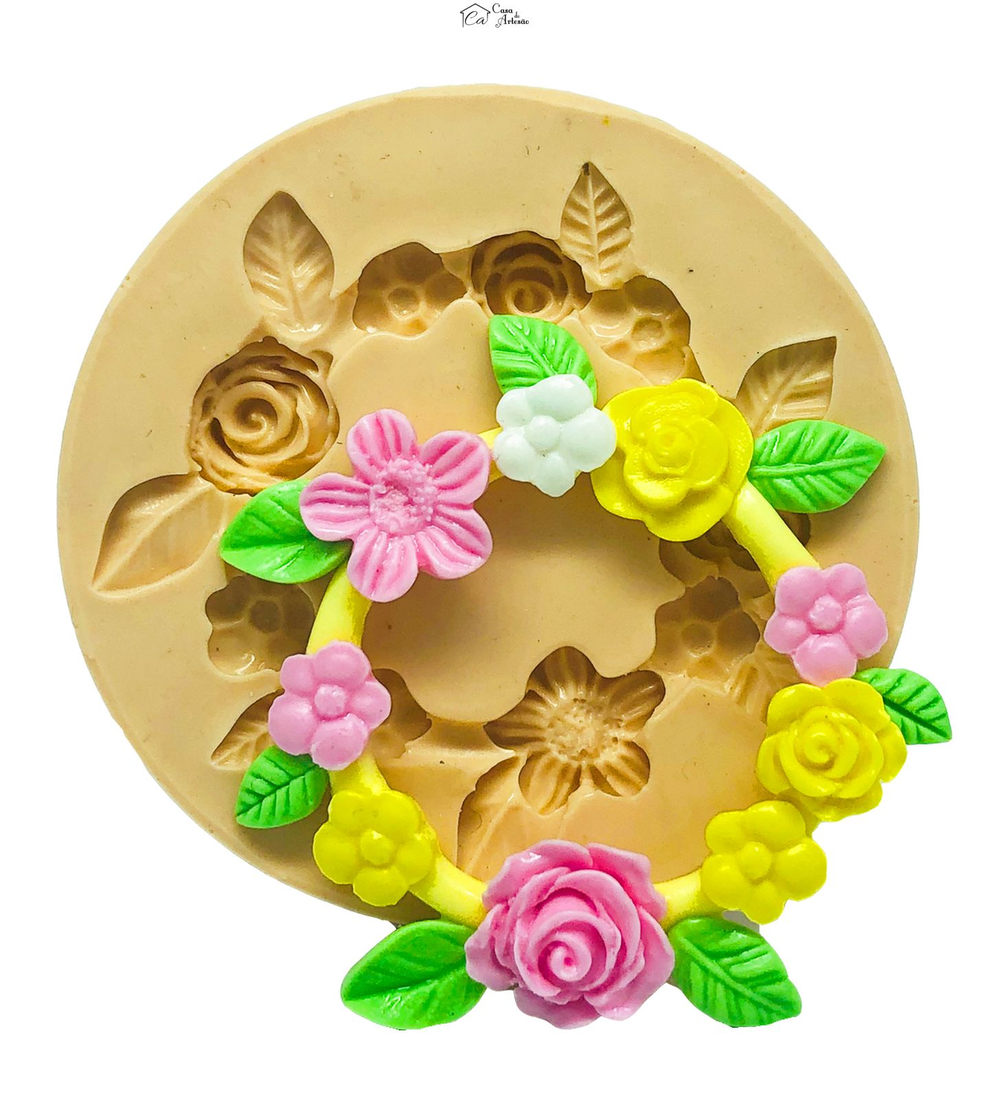 Molde de silicone - Moldura Floral - P825/P858
