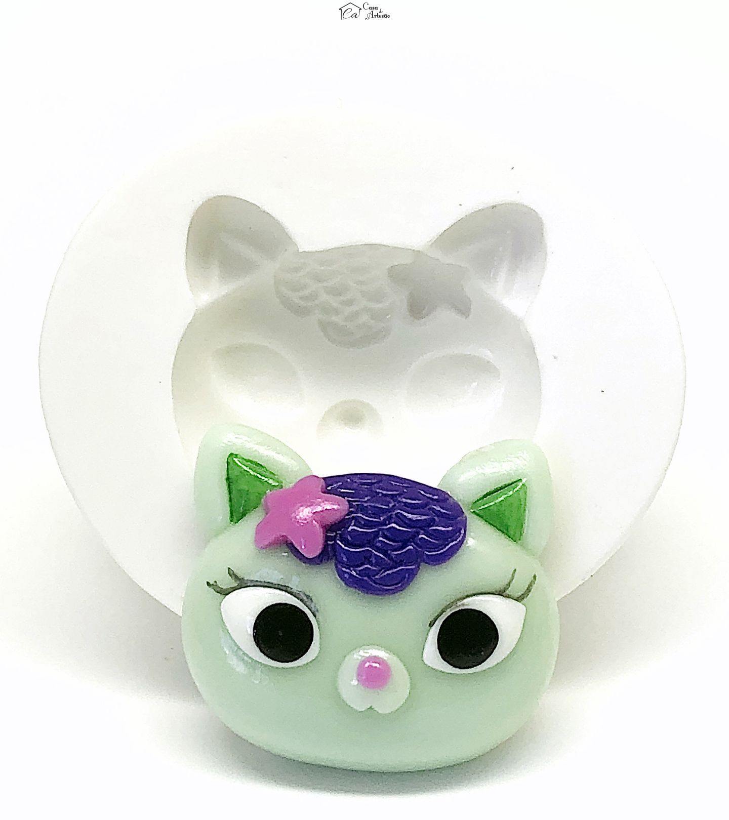 Molde de silicone - A Casa Magica da Gabby - Rosto Mercat - Grande - P1118