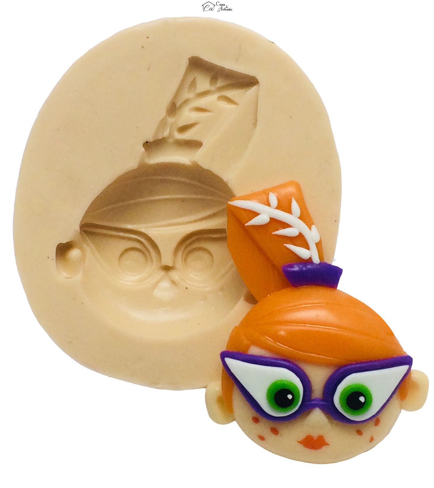 Molde de silicone - Miss Moon - Rosto Miss Moon - Pequeno -P337