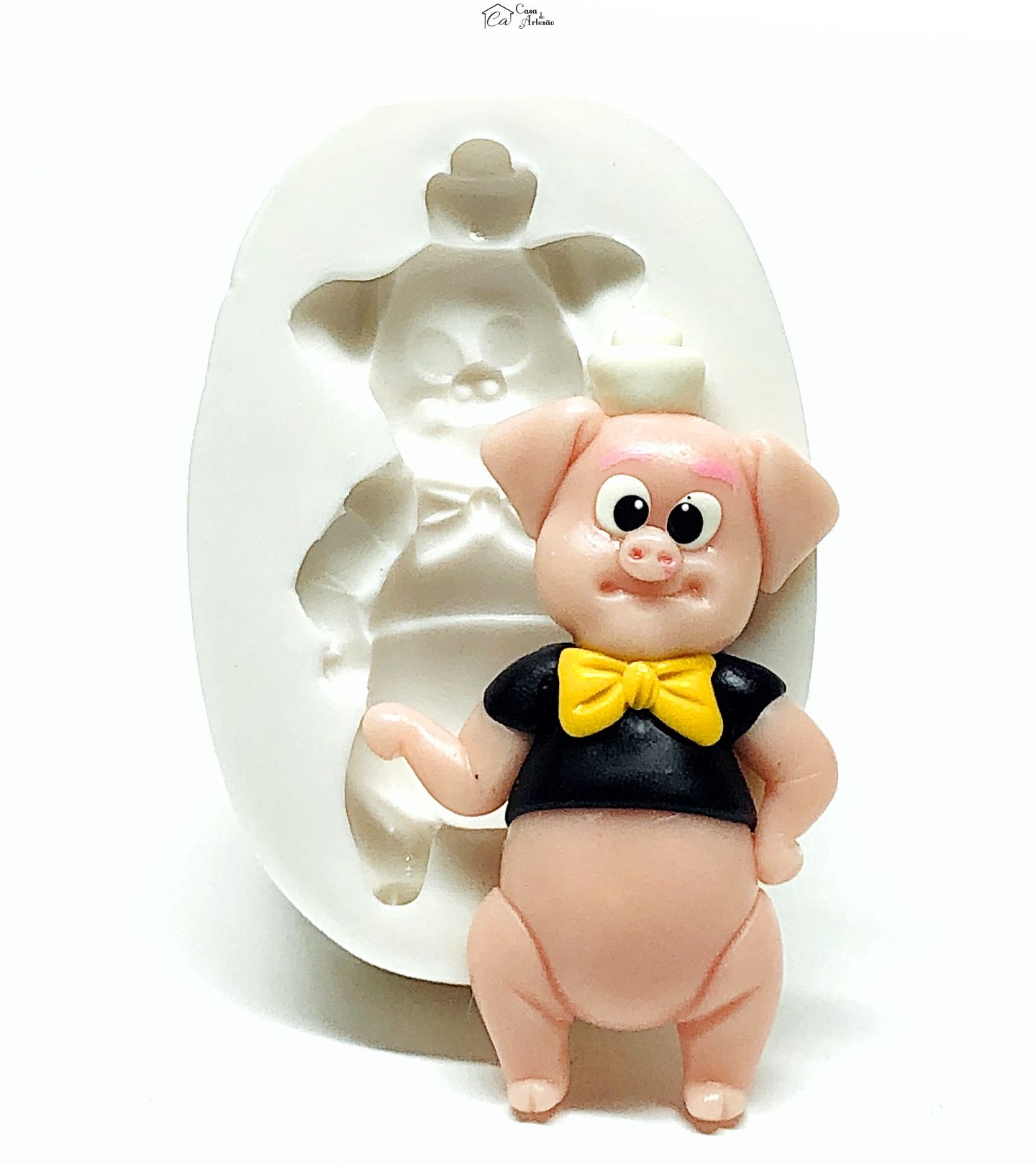 Molde de silicone - Os Tres Porquinhos - Cicero - Grande - P947