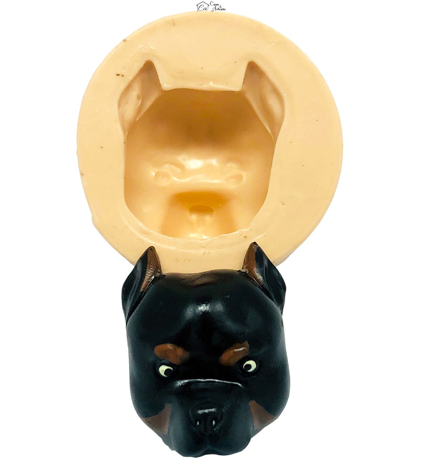 Molde de silicone - Cachorro - Rosto Pitbull - Medio - P818