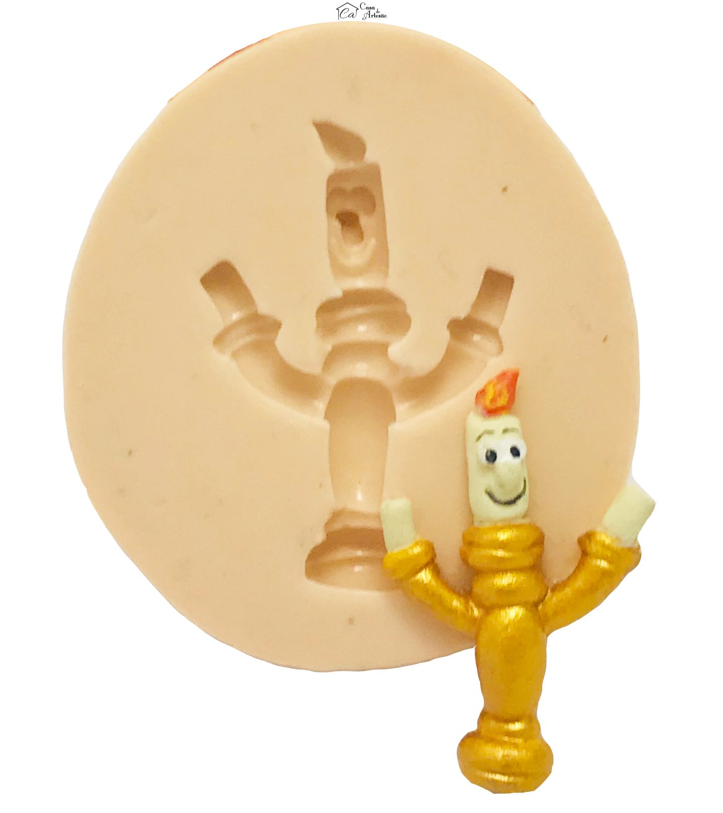 Molde de silicone - A Bela e A Fera - Candelabro Pequeno