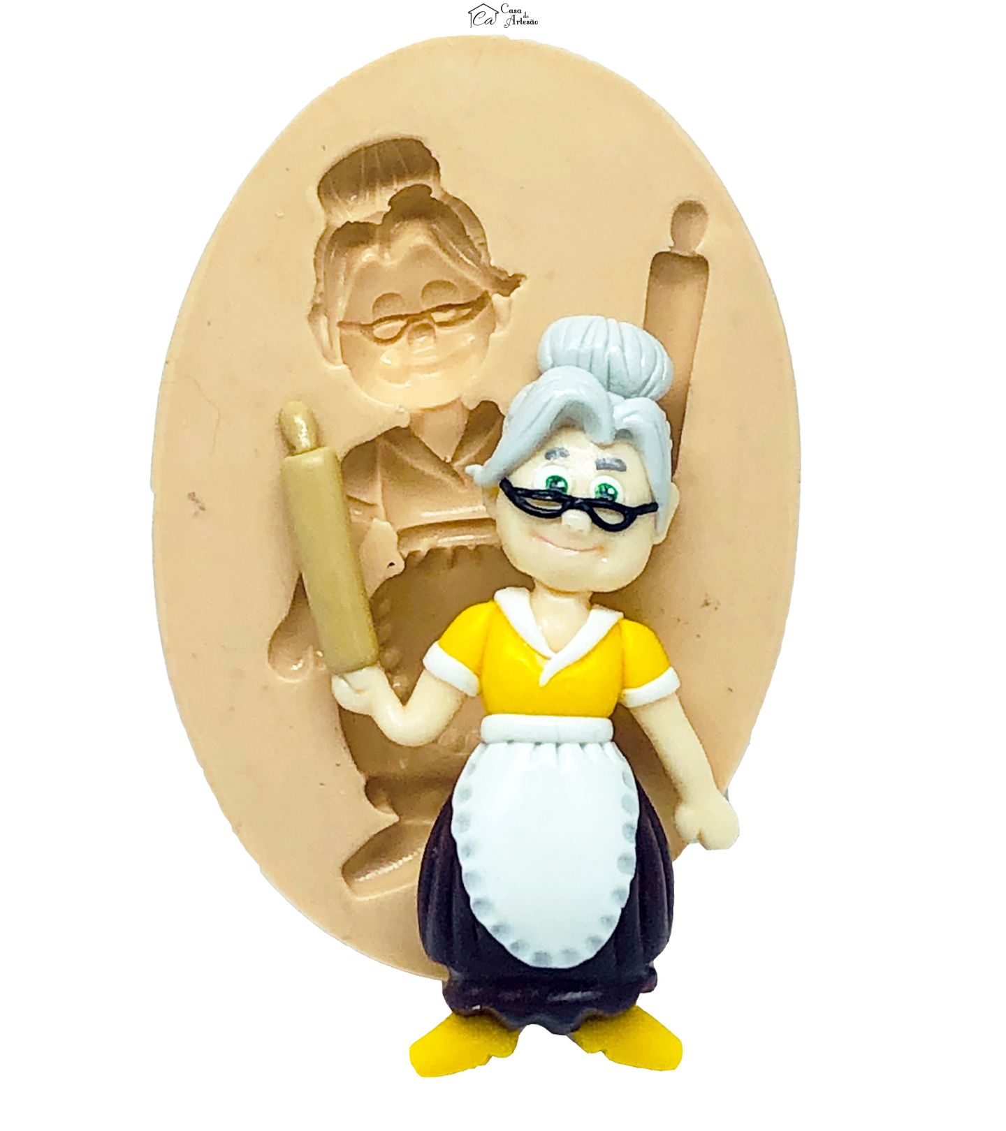 Molde de silicone - 44 Gatos - Vovó Pina - Grande - P803