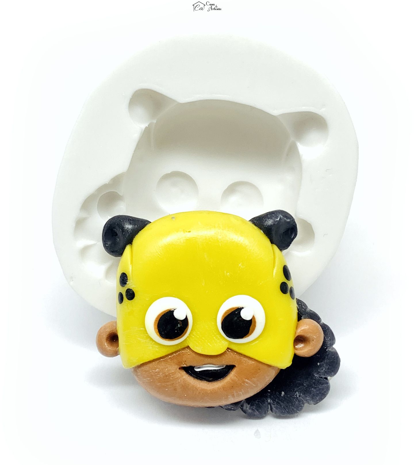 Molde de silicone - Os Aventureiros - Rosto Amarela - Grande - P1216