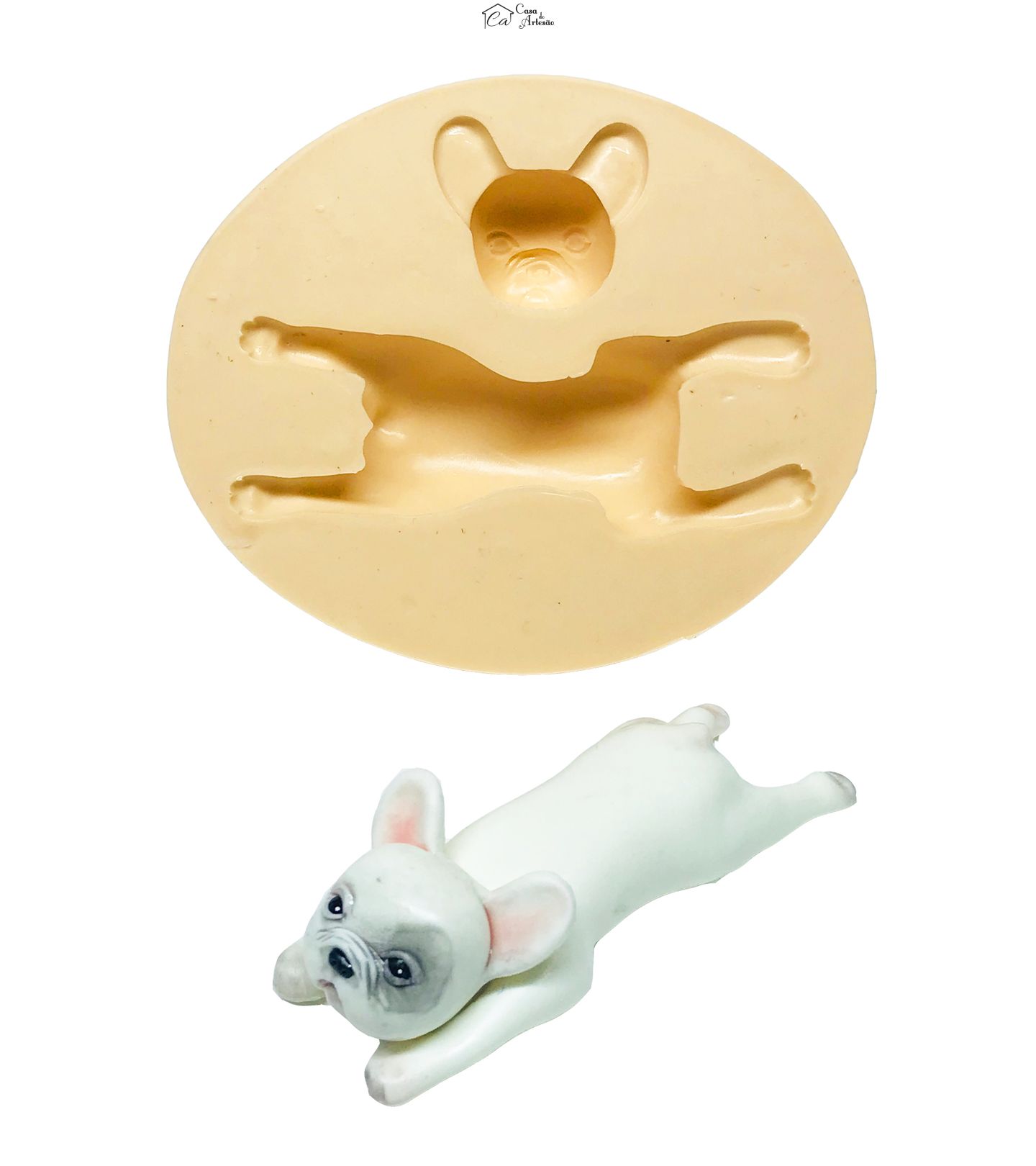 Molde de silicone - Cachorro - Buldog Francês - Grande - P624