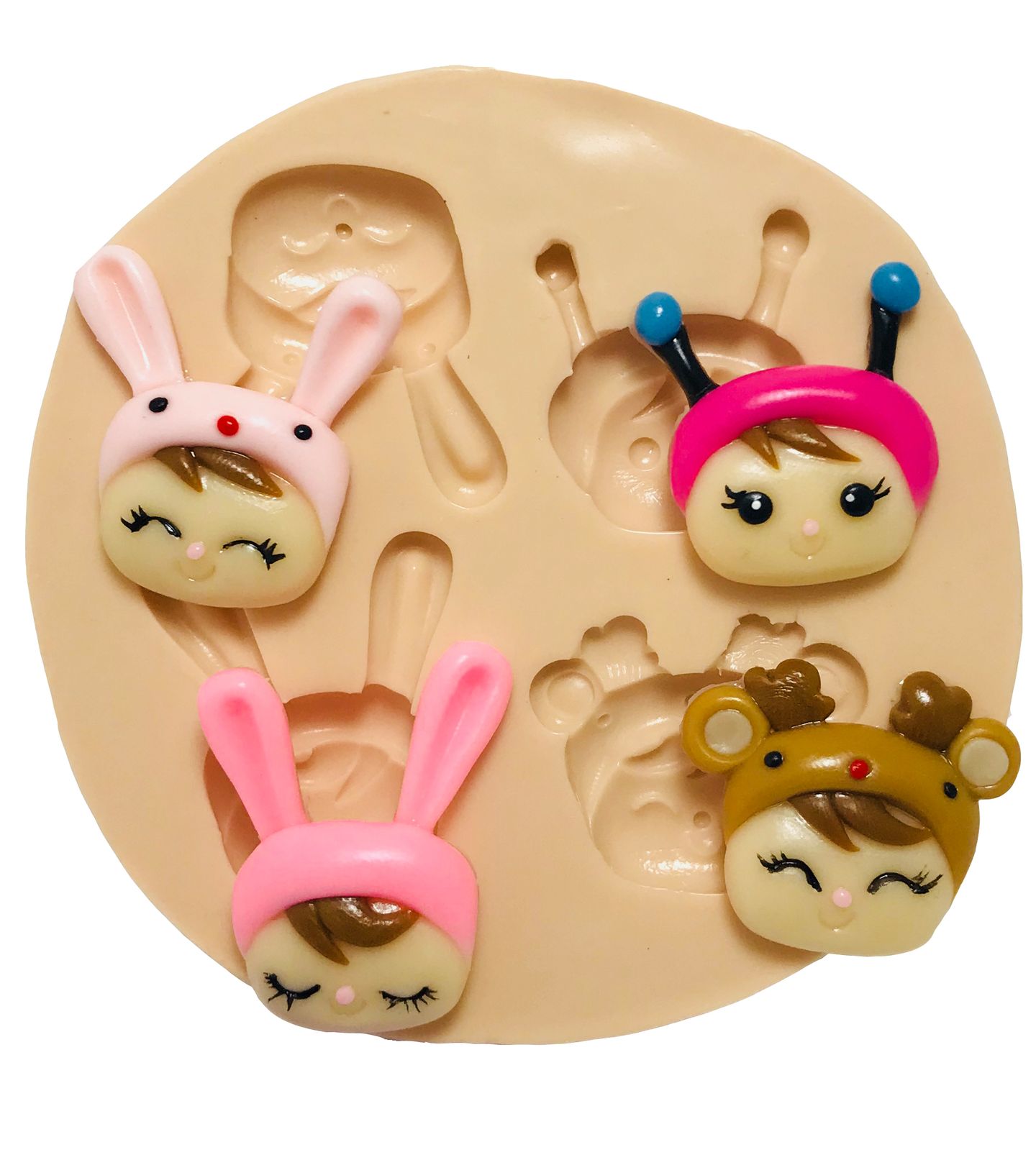 Molde de silicone - Me too Doll - Rosto Turma - Pequeno - P430