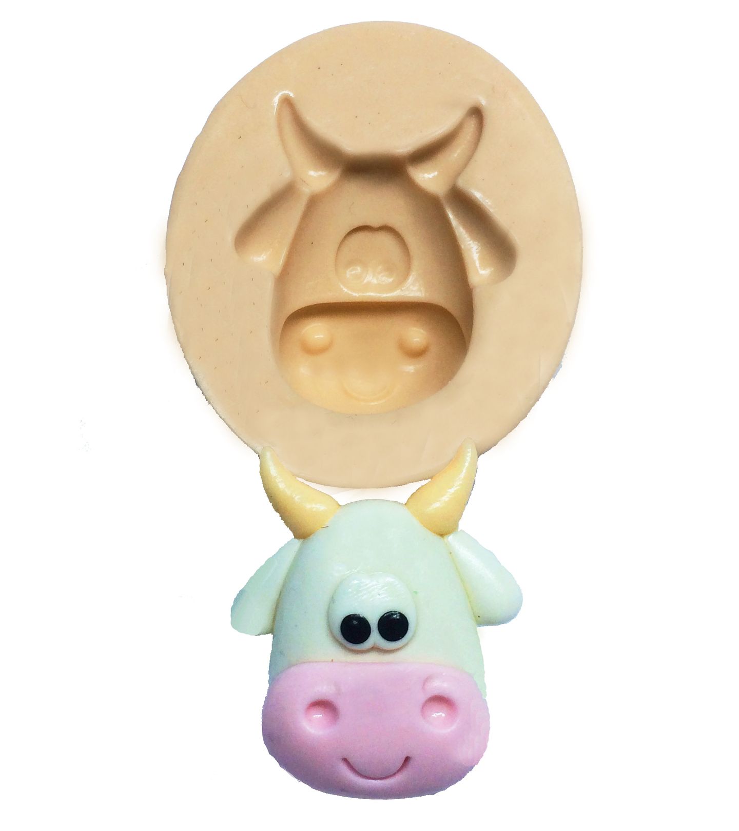 Molde de silicone - Fazendinha - Rosto Vaca - P310