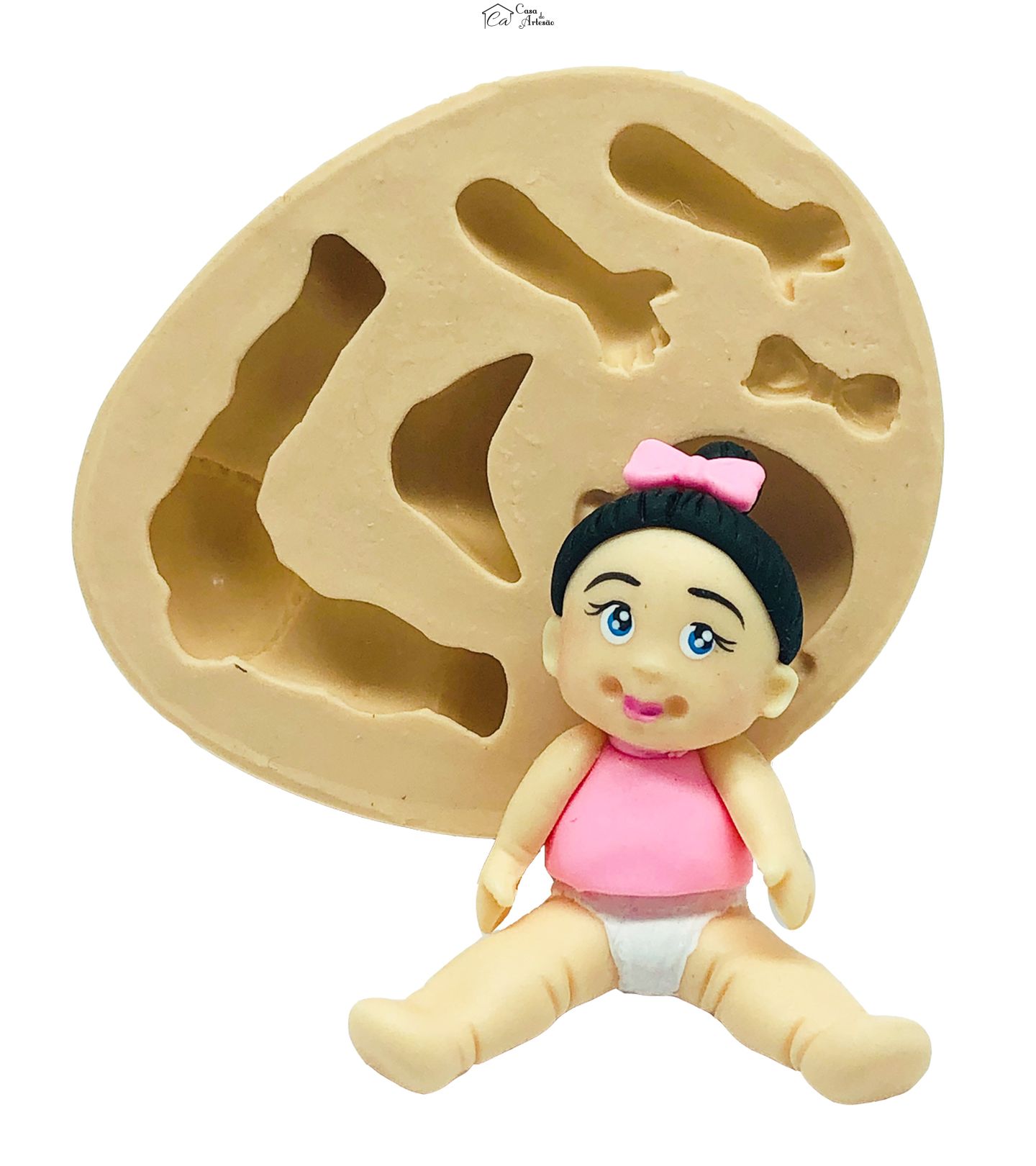 Molde de silicone - Menina Sentada