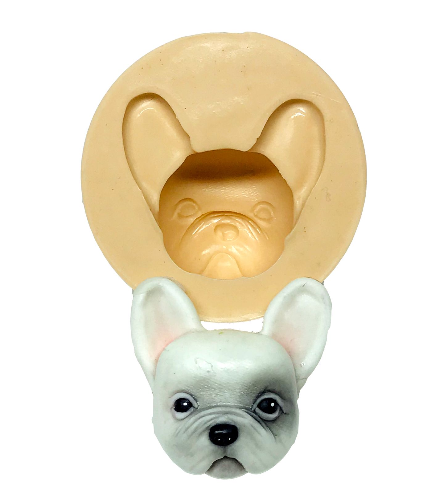Molde de silicone - Cachorro - Rosto Buldog Francês - Medio - P622
