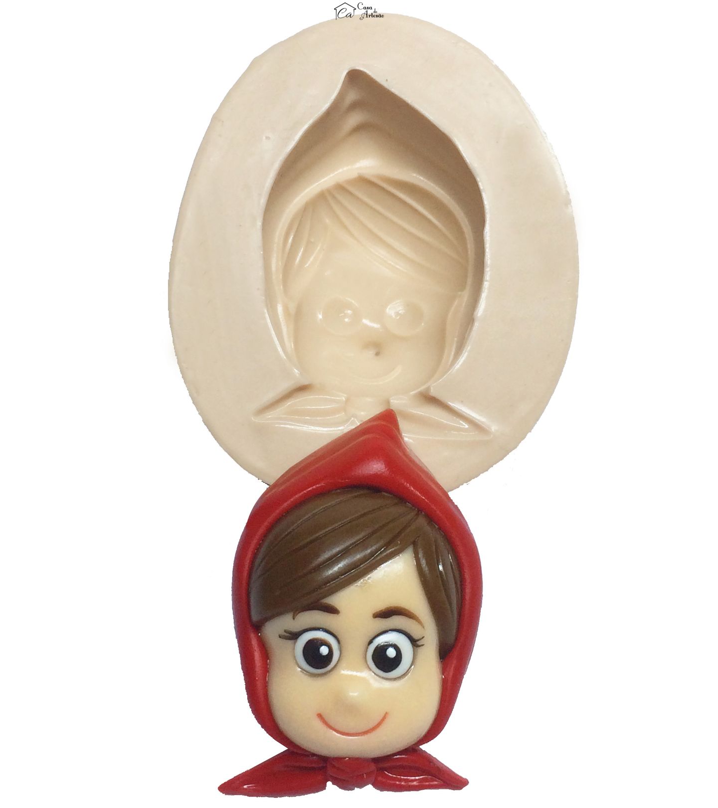 Molde de silicone - Chapeuzinho Vermelho - Rosto Chapeuzinho Grande - P313