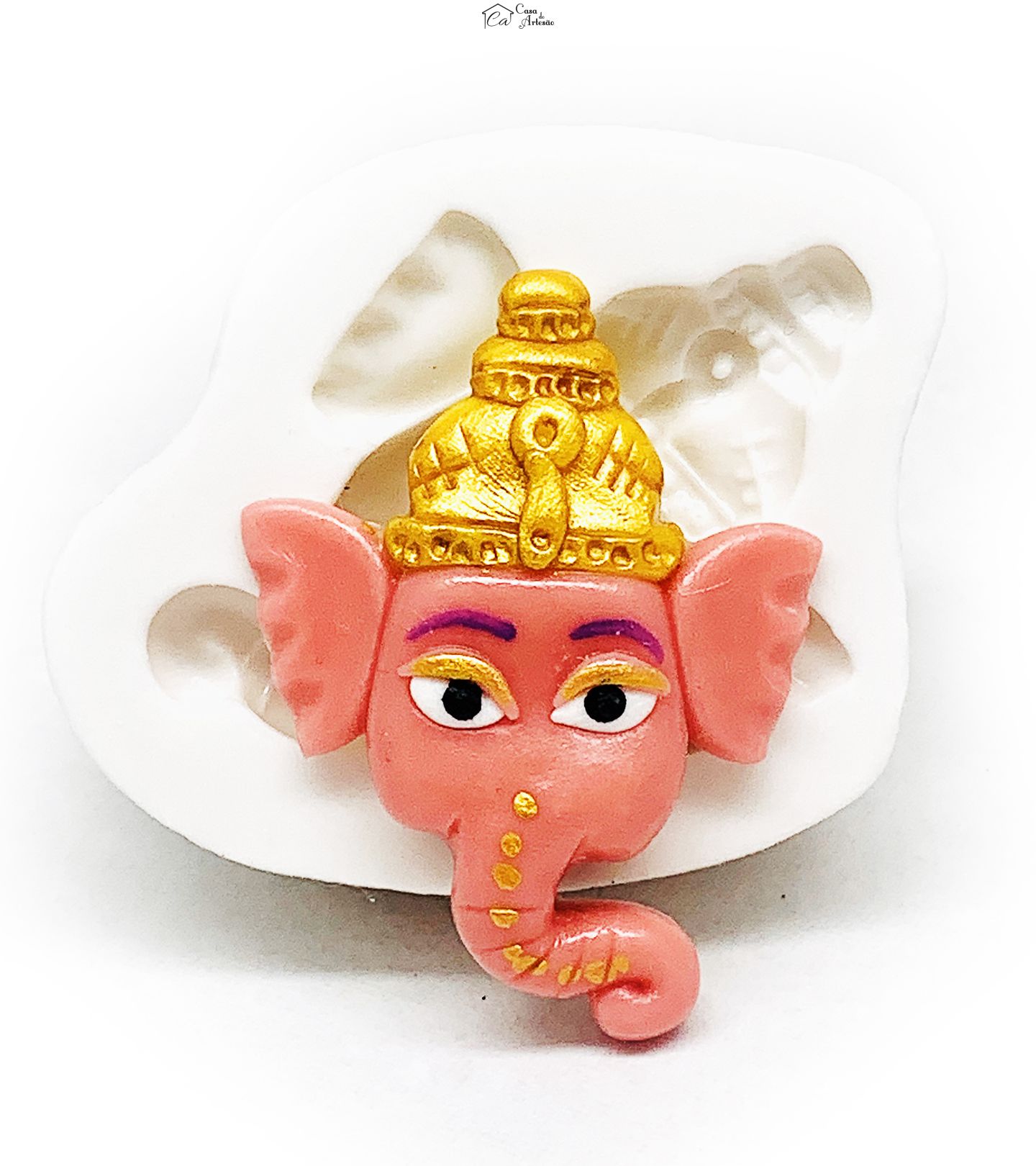 Molde de silicone - Ganesha - Rosto - Medio - P1163