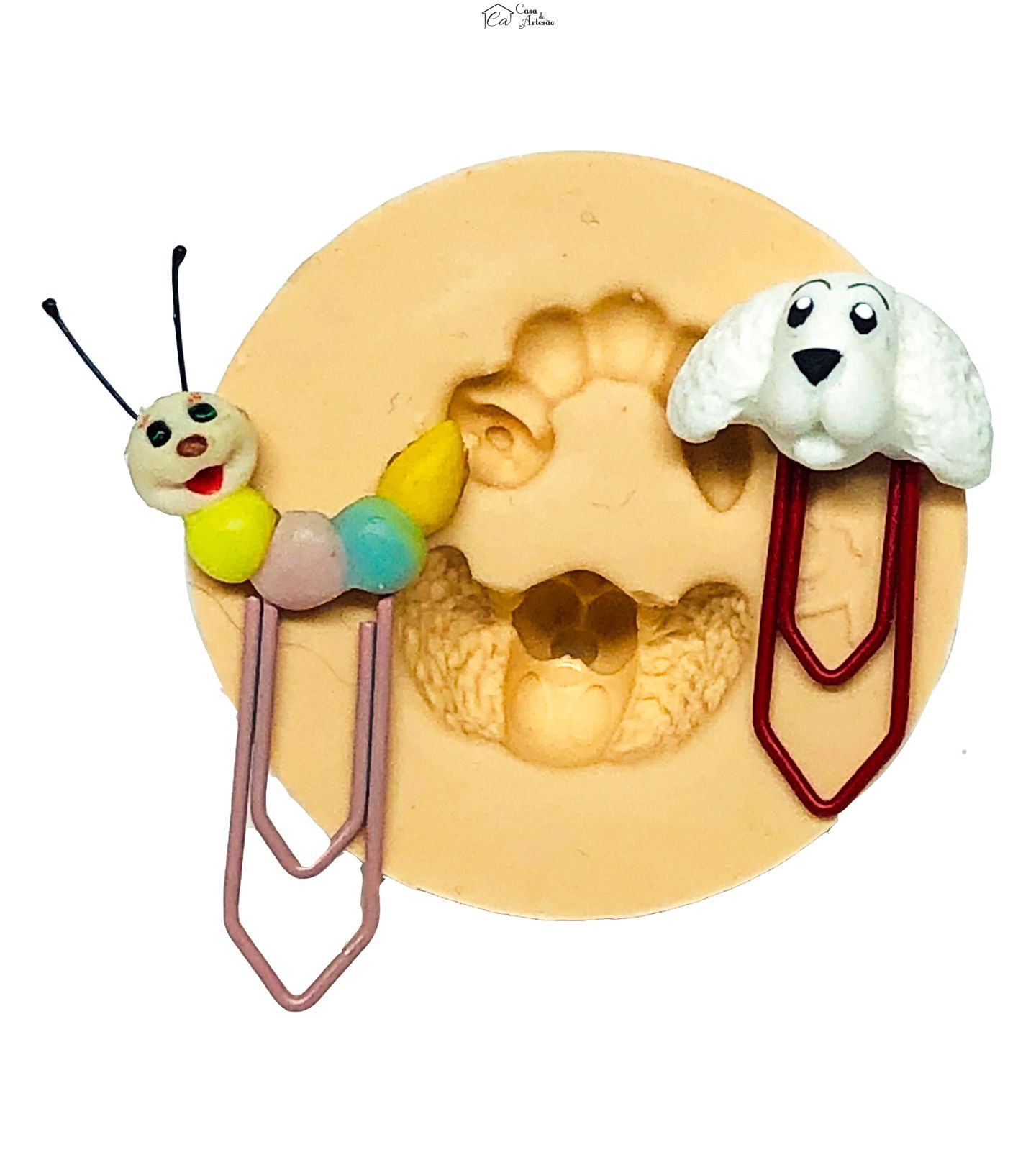 Molde de silicone - Mini Cabecinha Cachorro e Mini Centopeia